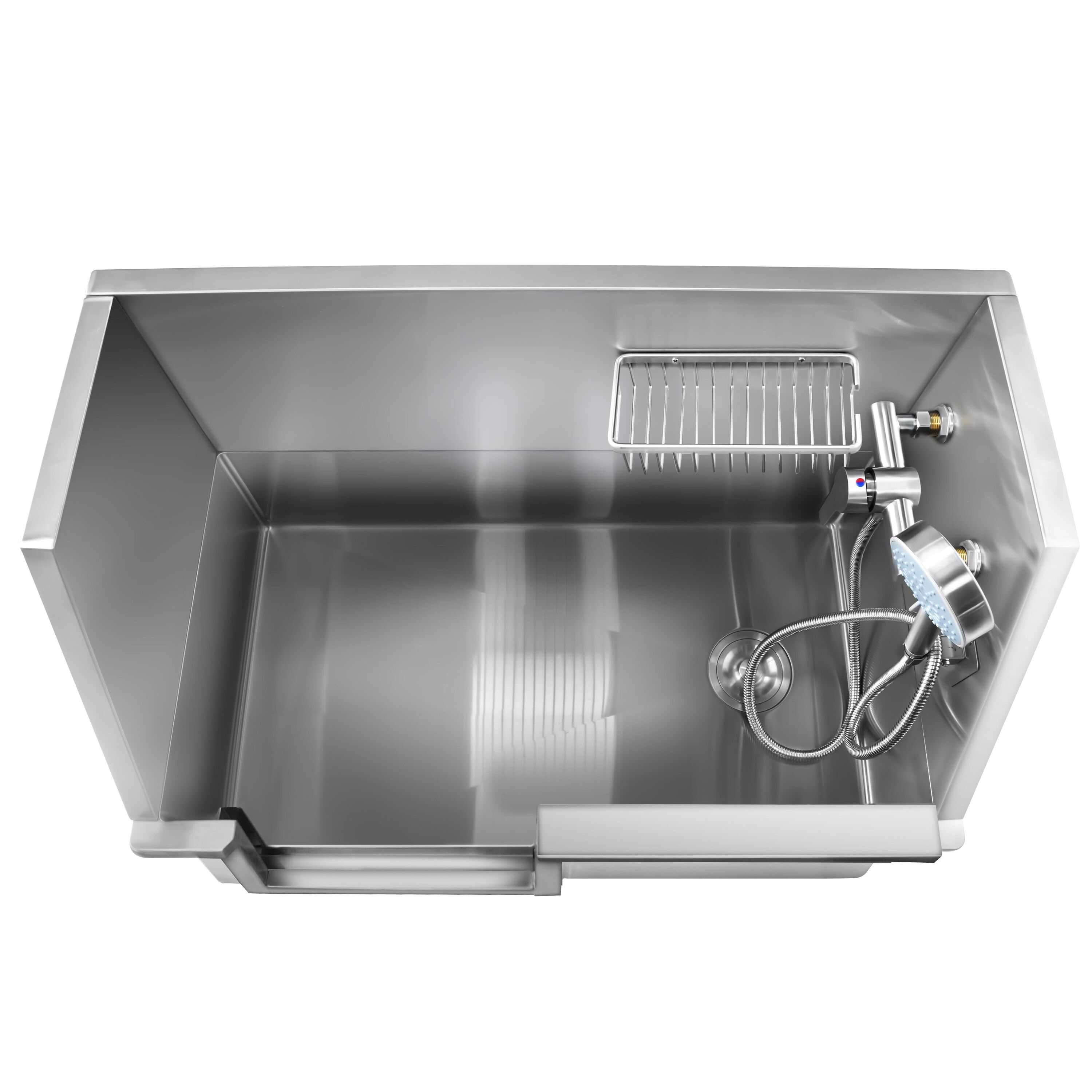 Baignoire pour chien - avec escalier, douchette de plonge & panneau filtre à eau