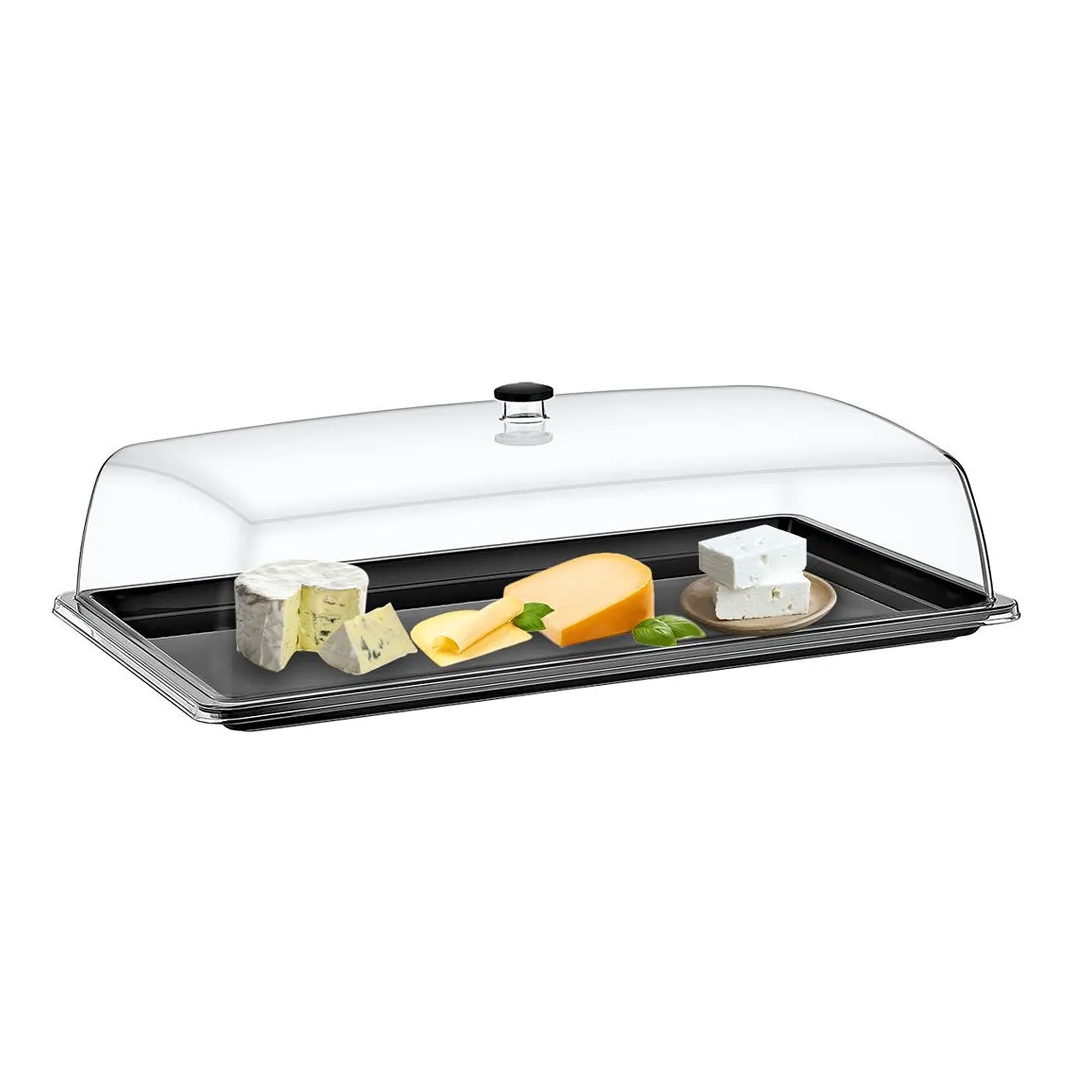 Tray with Dome Cover - GN 1/1 - Polycarbonate - 500x325mm - Height: 170mm - incl. GN 1/1 tray