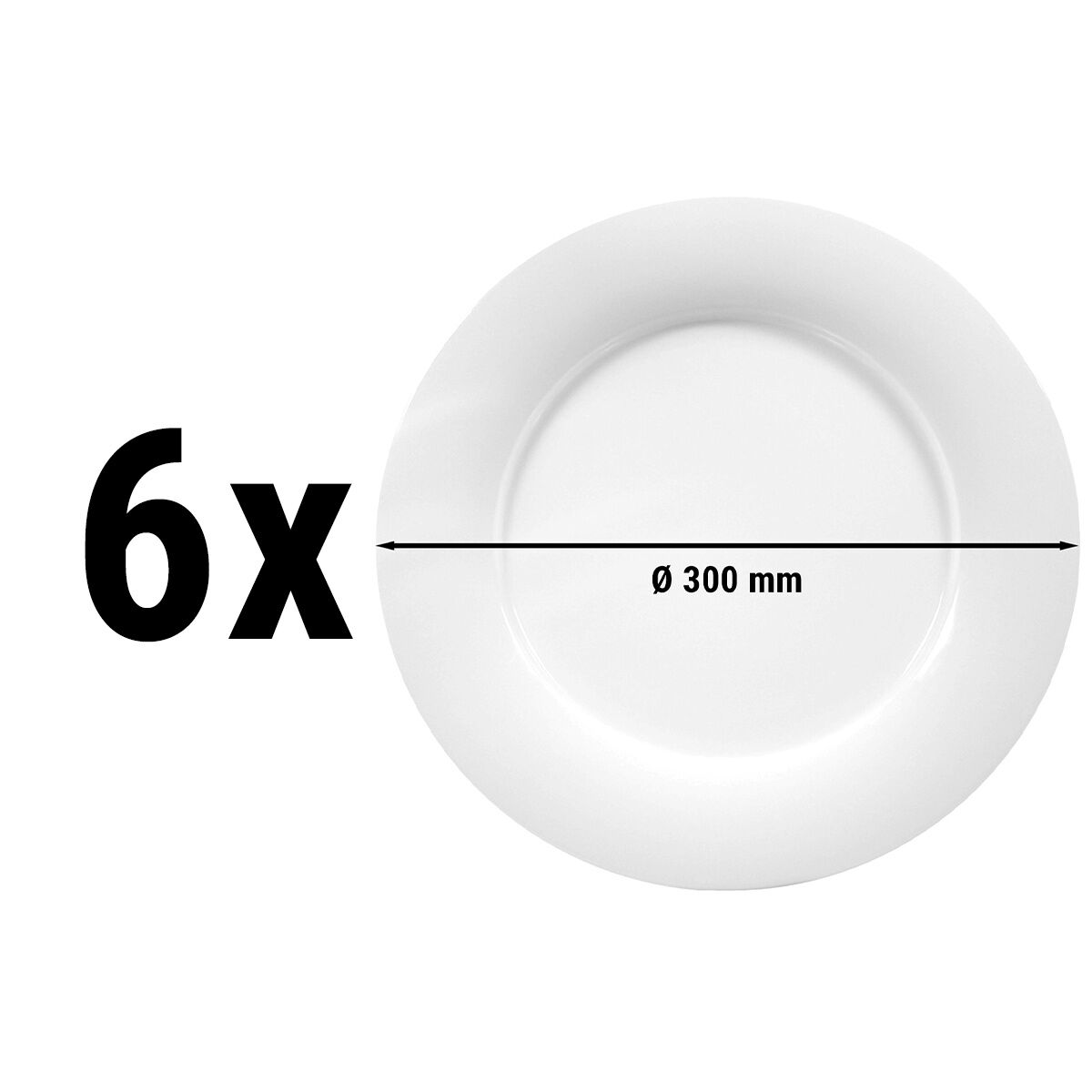 (6 pcs) SELTMANN WEIDEN | Savoy Side Plates – Flat – Ø 300 mm – White Porcelain
