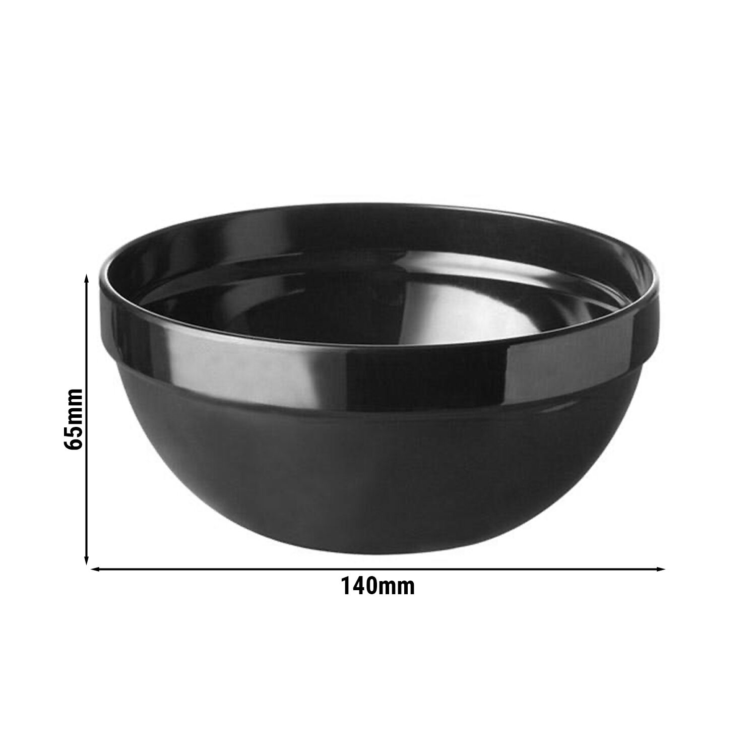 (6 pcs) Coupe - CASUAL MAXI - Mélamine - 0,5L - Ø 140mm - Profondeur : 65mm - Noir