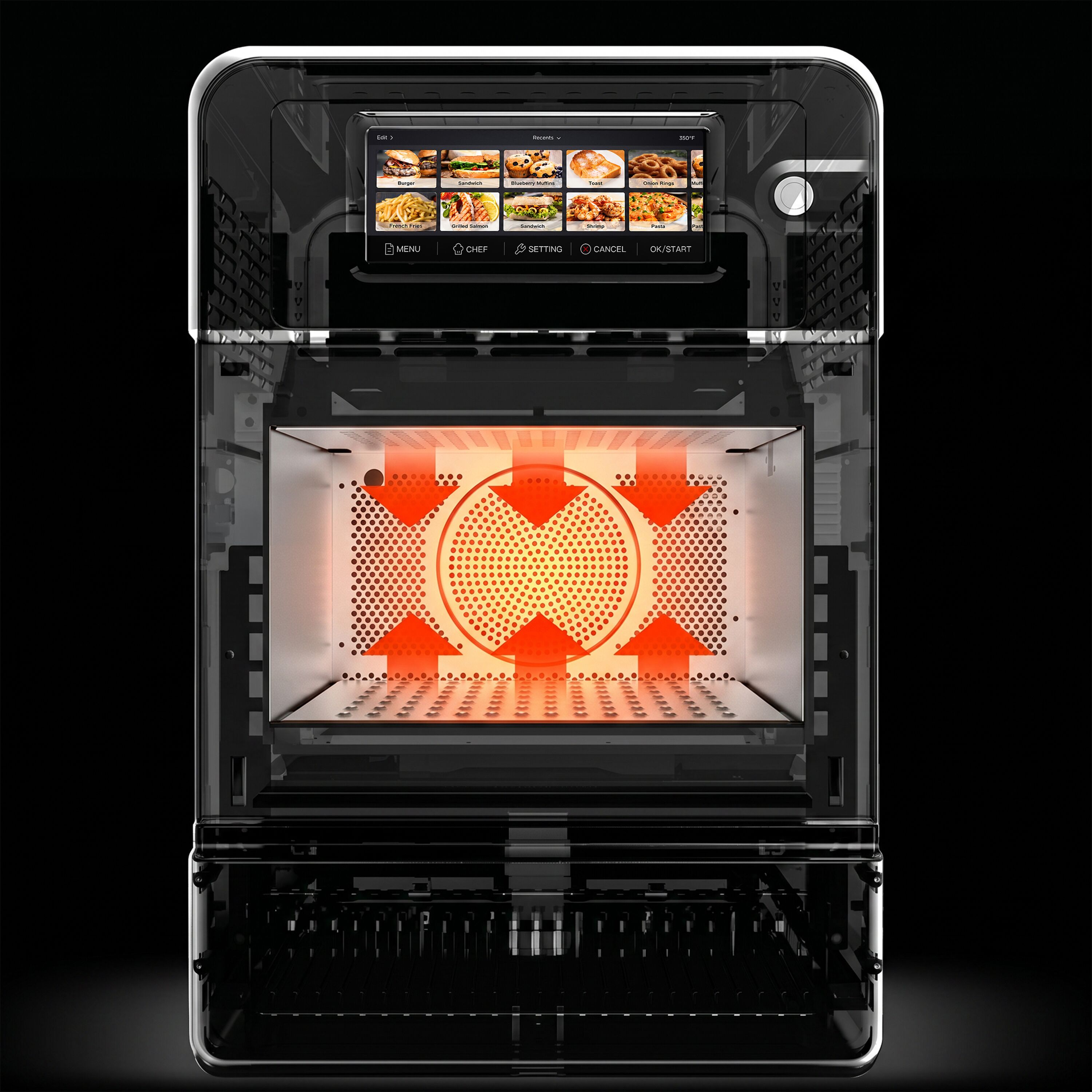 Four rapide - 3 kW - avec fonction gril et micro-ondes - 18,7 litres - Argenté