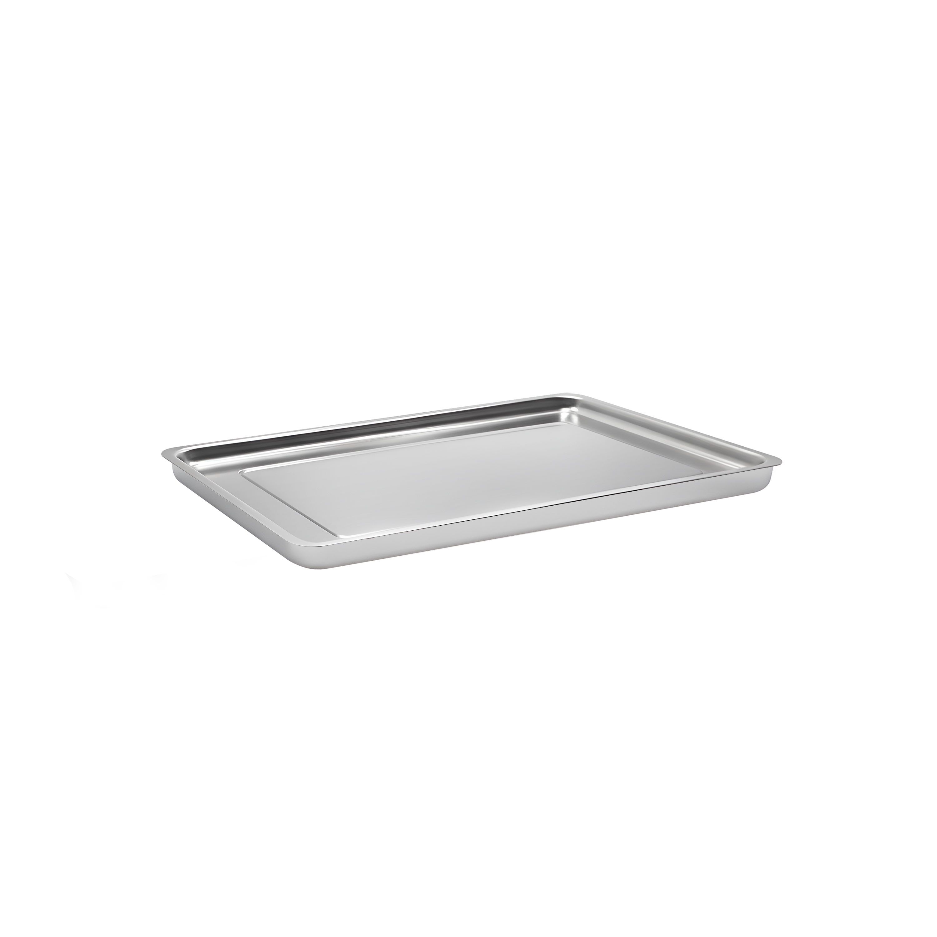 Plateau de service avec rebord - Acier inoxydable - avec rebord - rectangulaire - 393x268x40mm - Hauteur : 40mm