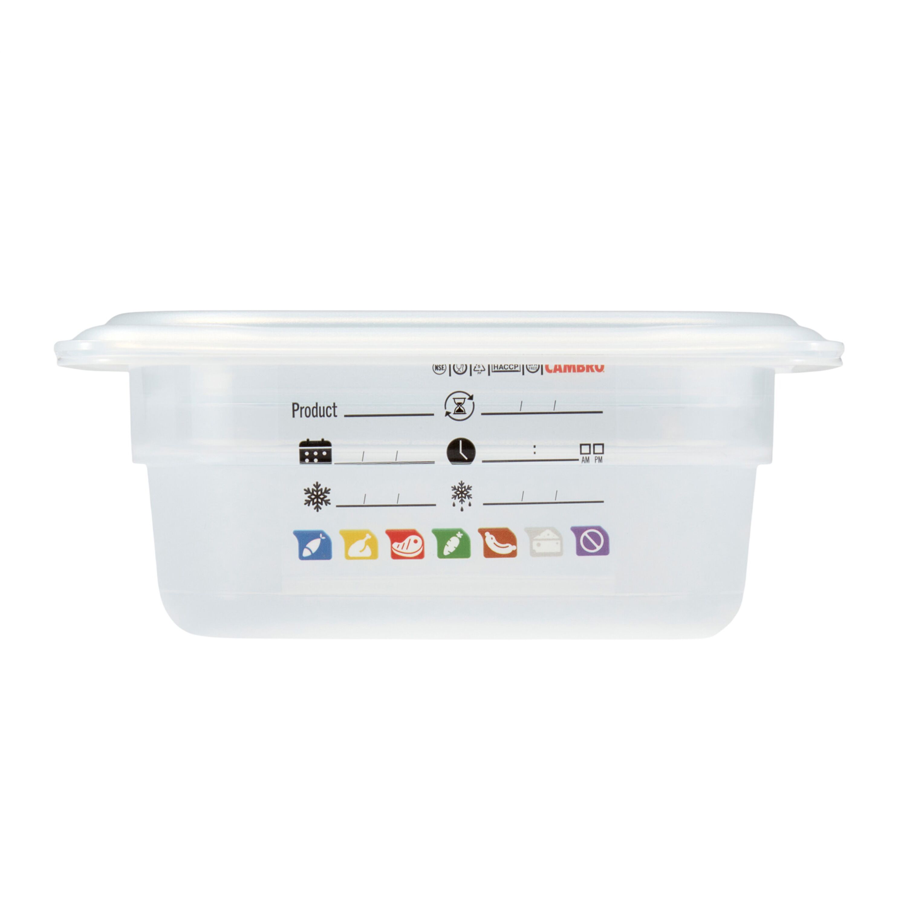 (6 pièces) CAMBRO | SafeTrak - Récipients en polypropylène GN 1/6 - laiteux - Hauteur : 65mm