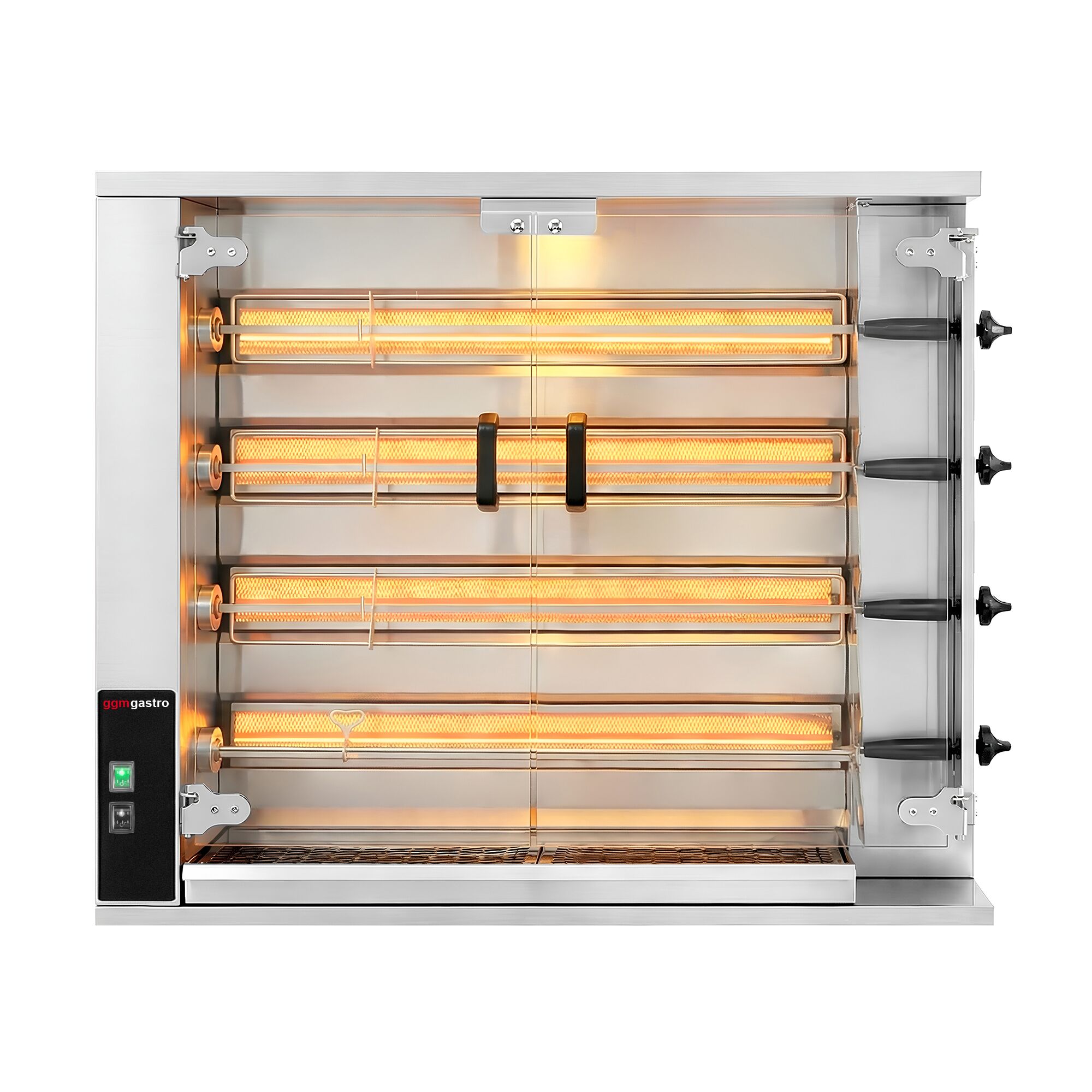 Gaz Rôtissoire à poulets Verticale - avec 4 broches pour jusqu’à 20 poulets - 18,8kW
