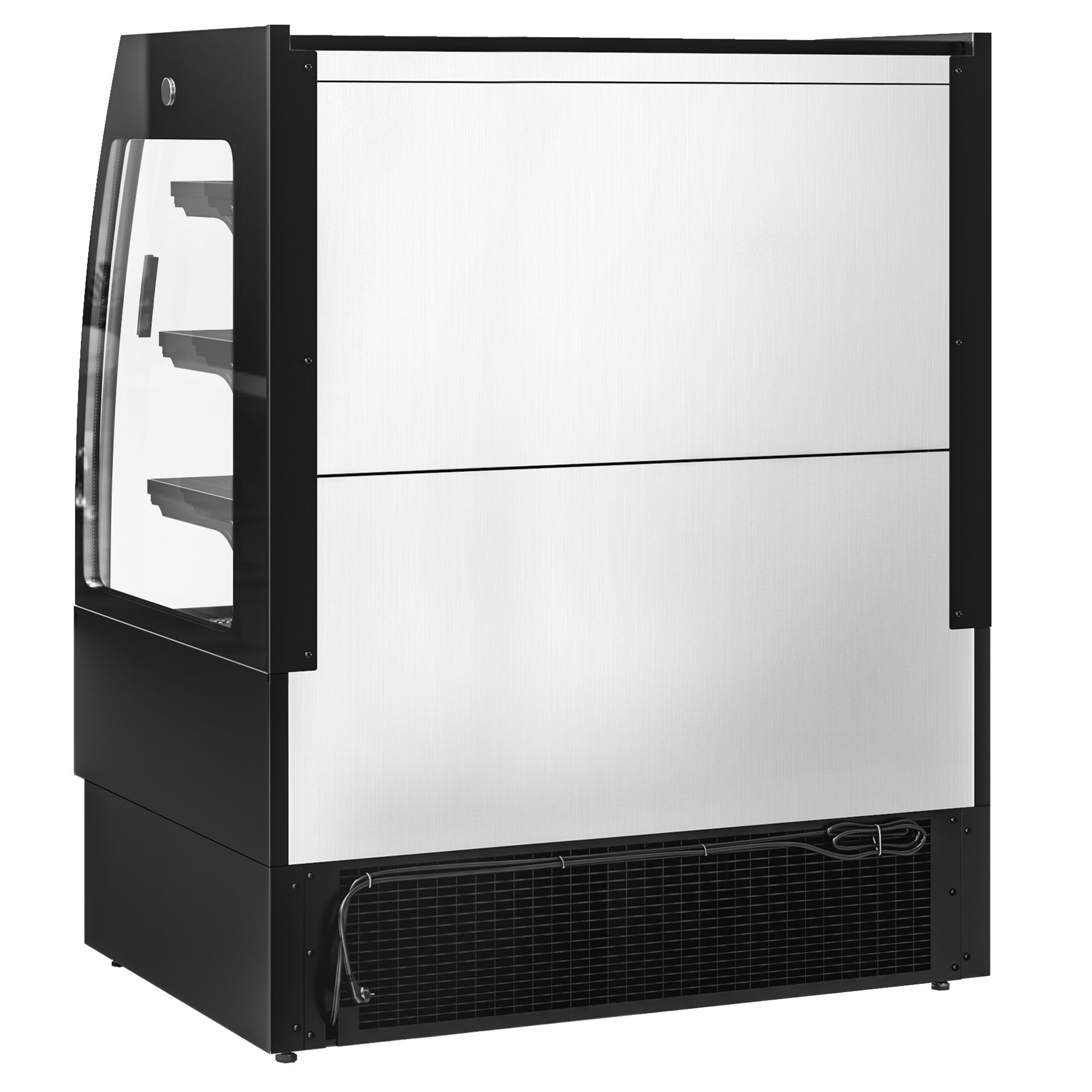 Vitrine murale réfrigérée - 1200mm - 380L - avec 2 portes coulissantes vitrées & 3 étagères - arrière fermé - Noir