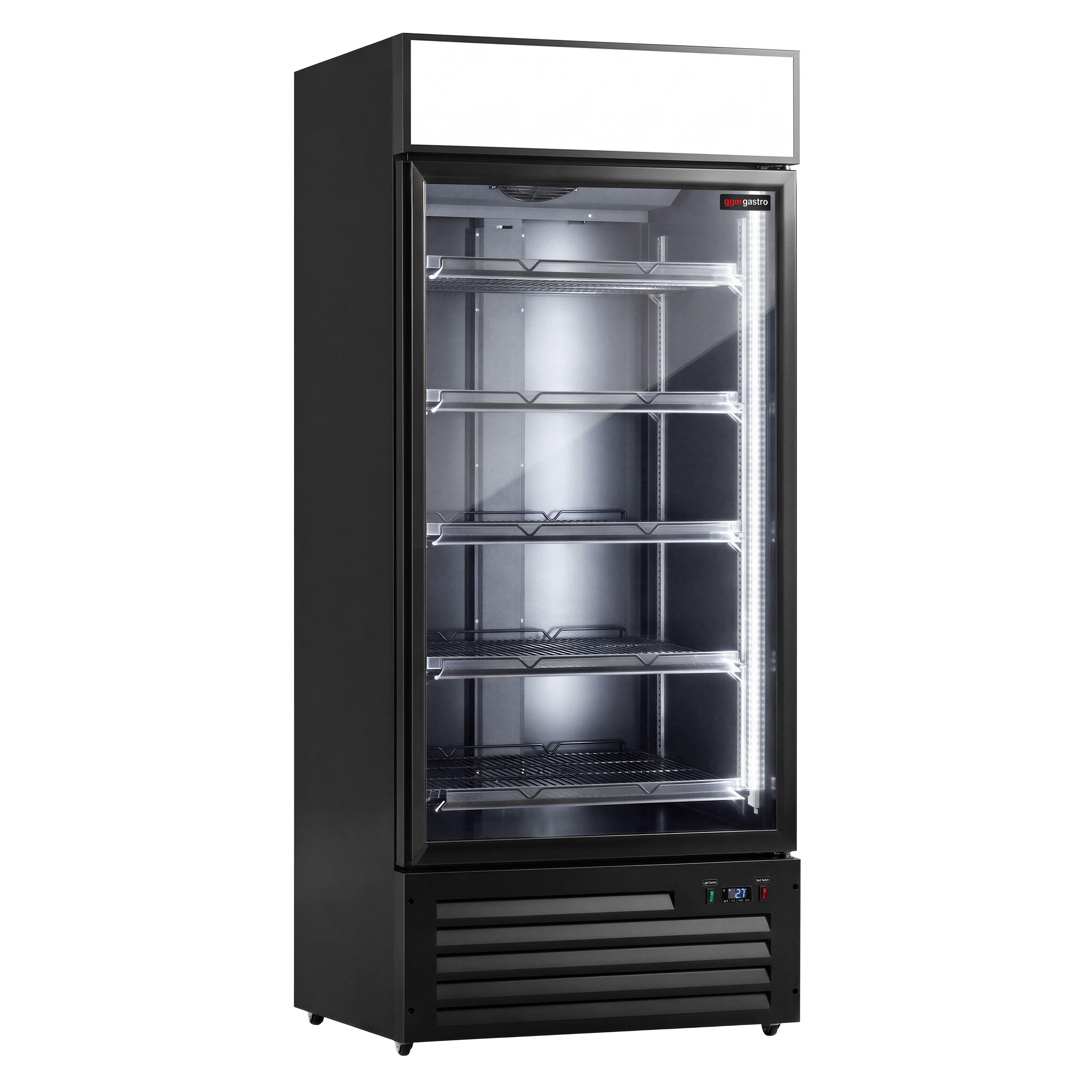 Beverage fridge - 800 litres - with 1 glass door & advertising display
