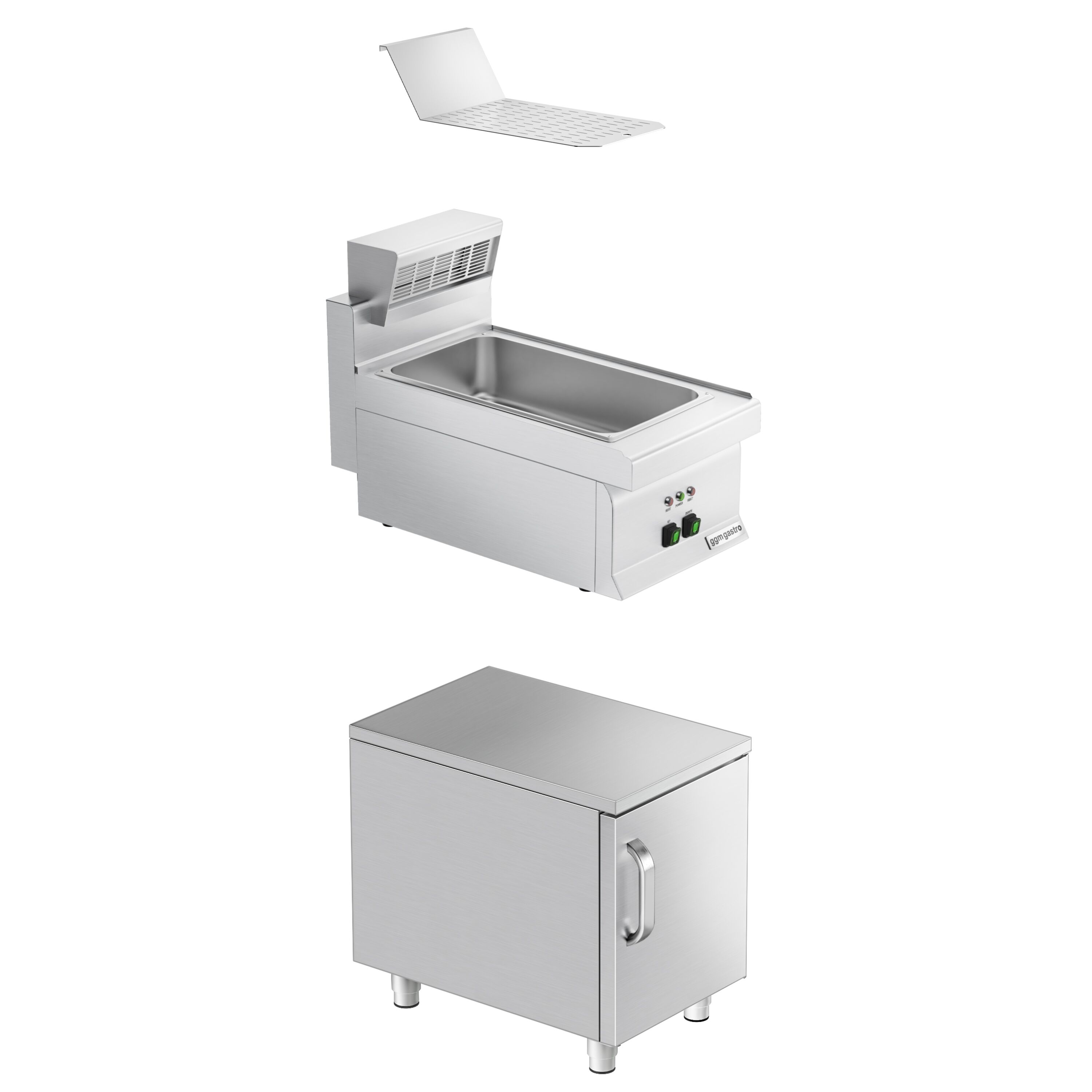 Chauffe-Frites - 1,17 kW - 1x GN 1/1 - incl. Soubassement avec 1 Porte