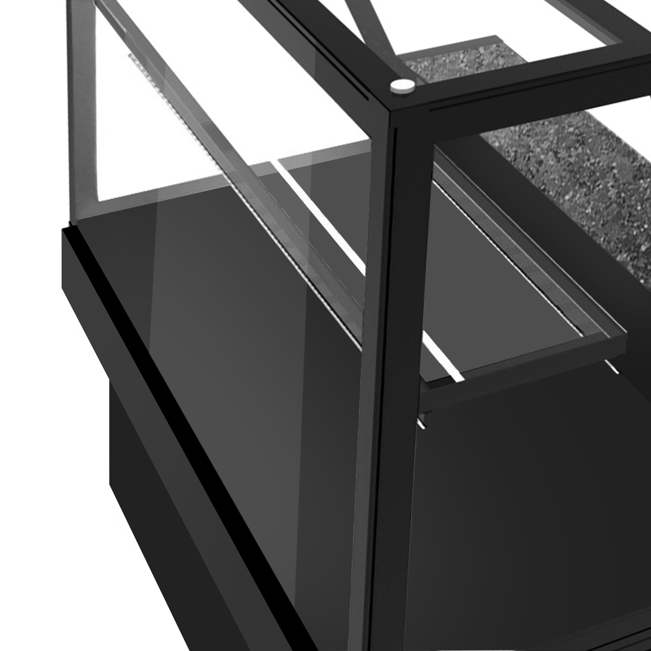 Patisserie Counter TORONTO - 1300x800mm - black front - with 1 glass shelf - LED lighting - granite worktop