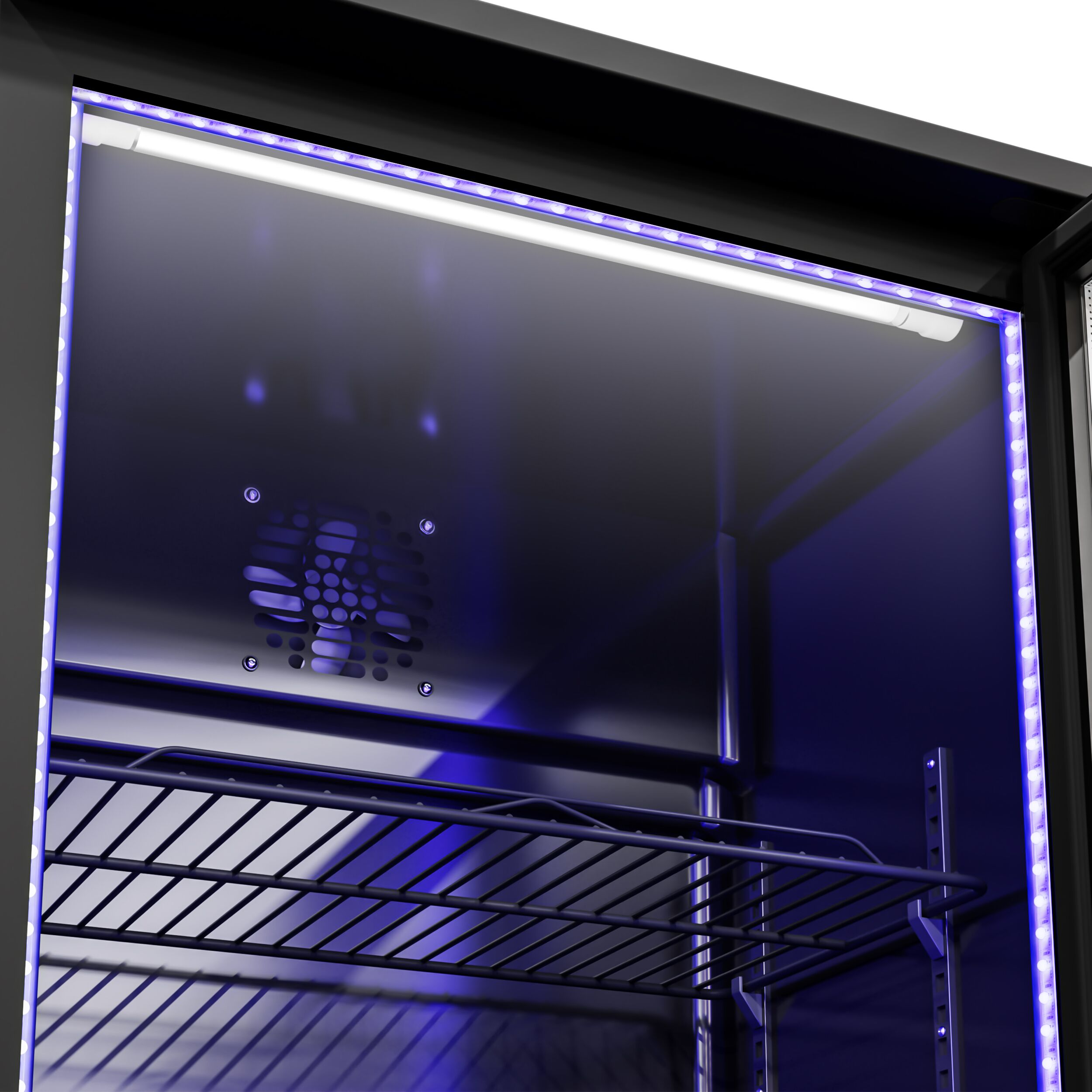 Commercial Back Bar Cooler - 900mm - 220L - with 2 glass hinged doors - Black