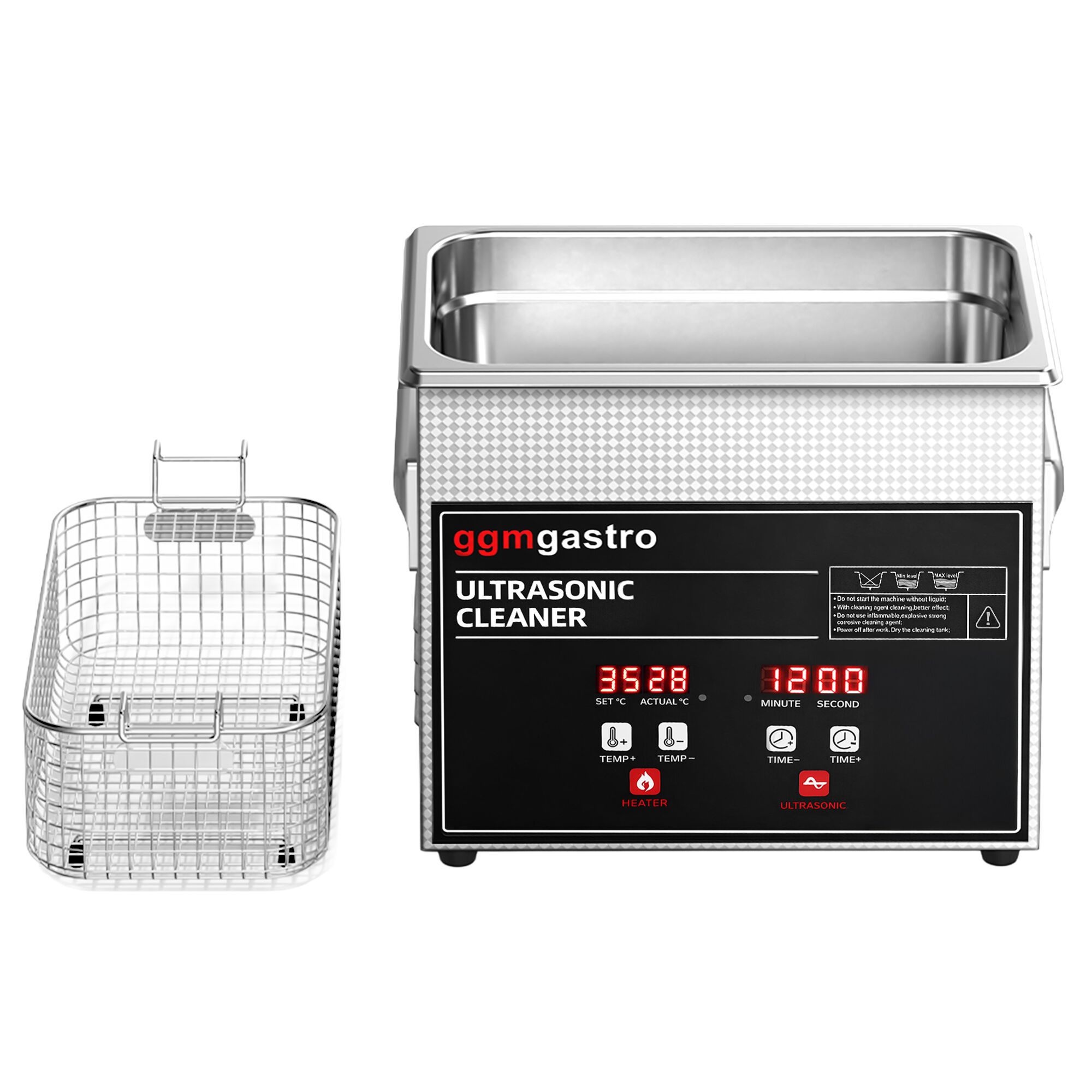 Nettoyeur à Ultrasons - 3,2 Litres - 120 Watt Puissance Ultrasonique