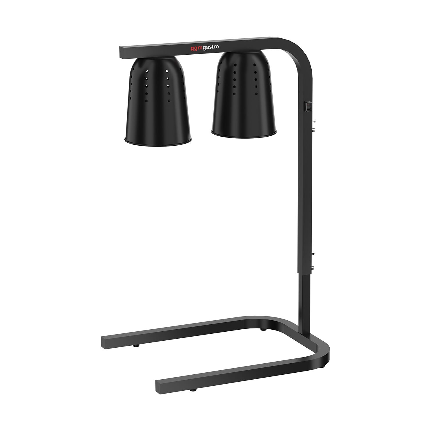 Lampe chauffante infrarouge à 2 lampes chauffantes - 453x360mm - 500W - réglable en hauteur - Noir