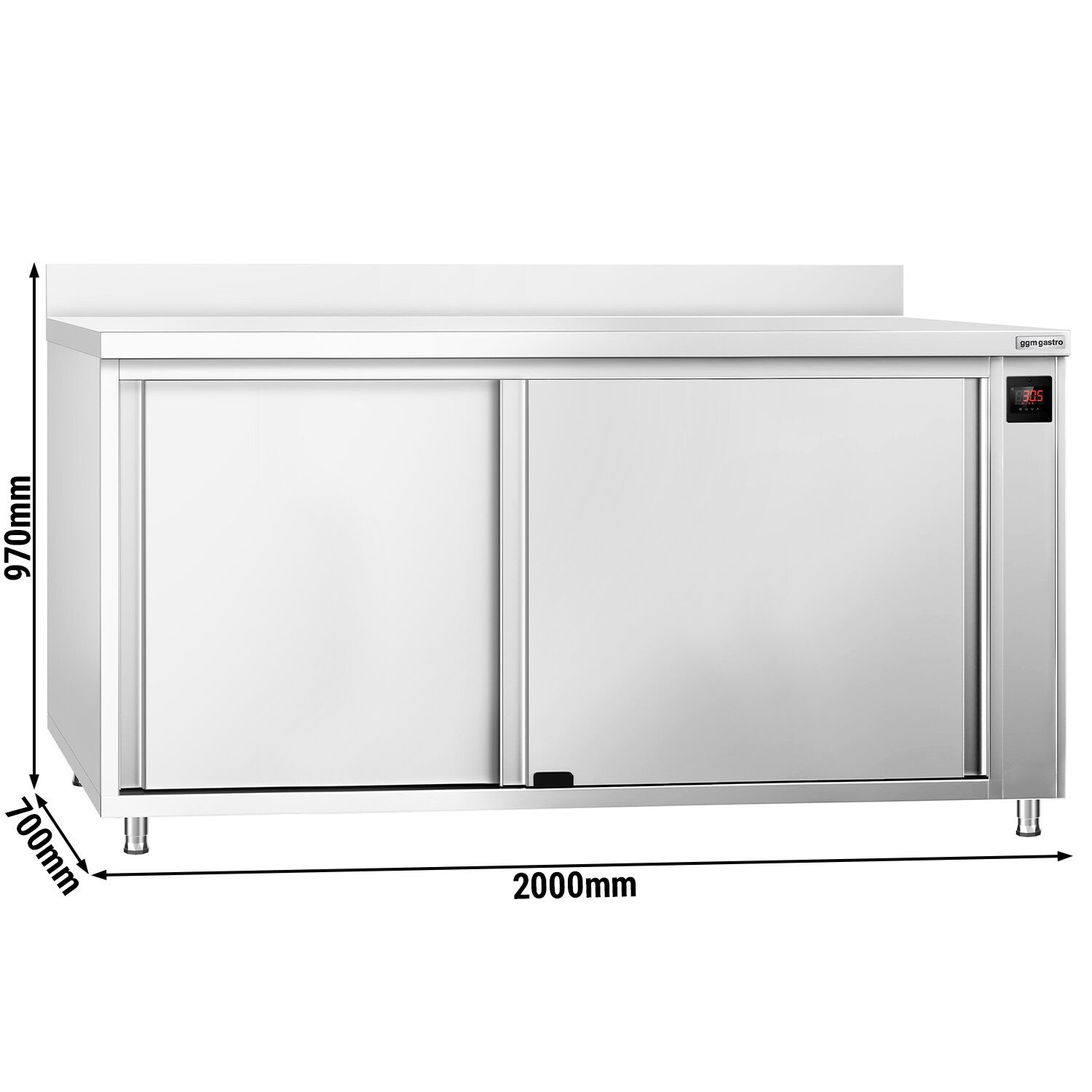 Armoire chauffante professionnelle - 2kW - 1 étagères - 2000x700x970mm