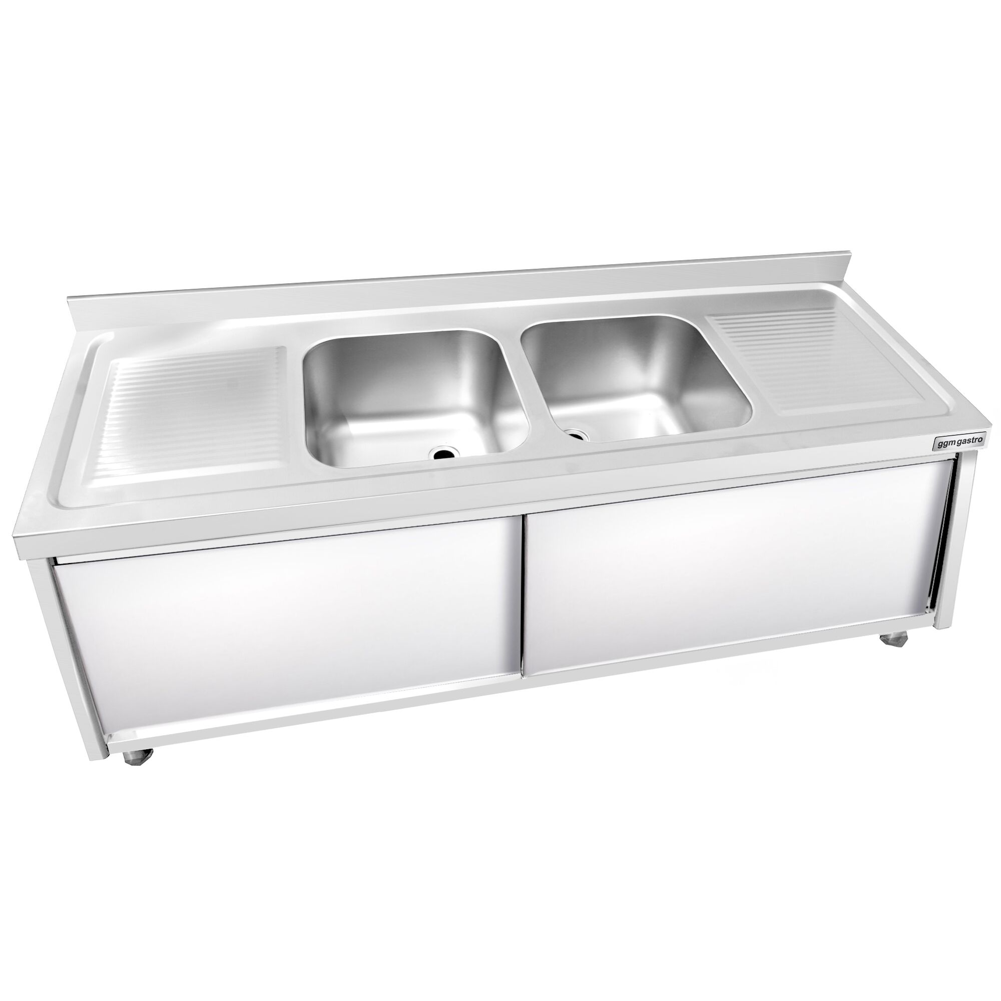 Meuble plonge PREMIUM - 2000x700mm - avec 2 bacs
