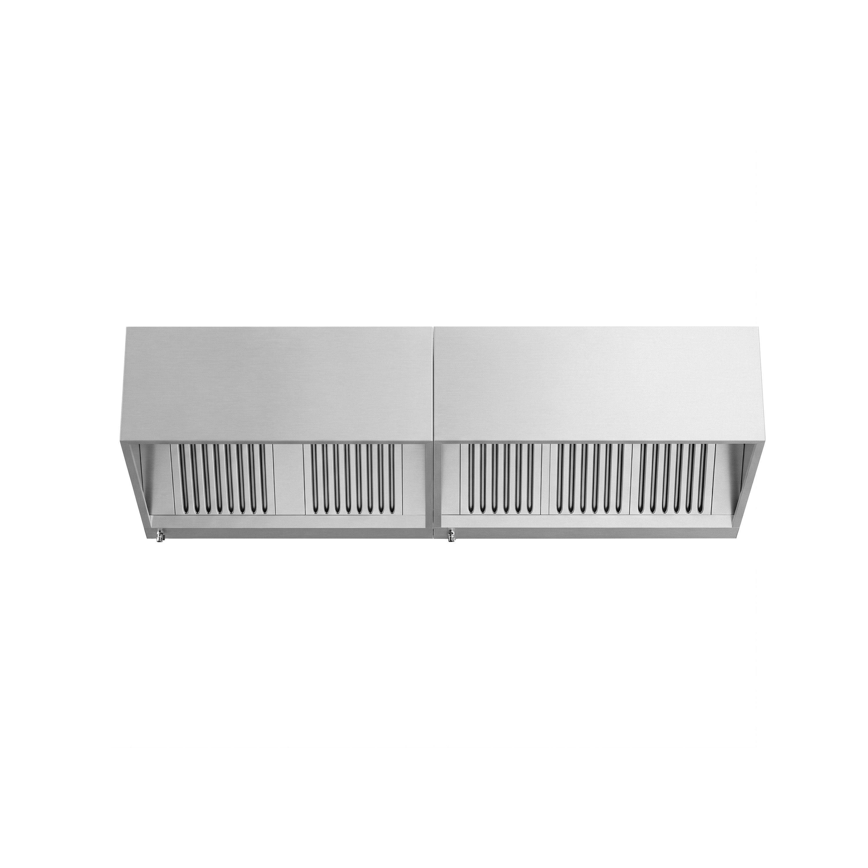 Hotte à adosser professionnelle - Profondeur 900 - 2600mm - sans moteur - avec filtres et éclairage