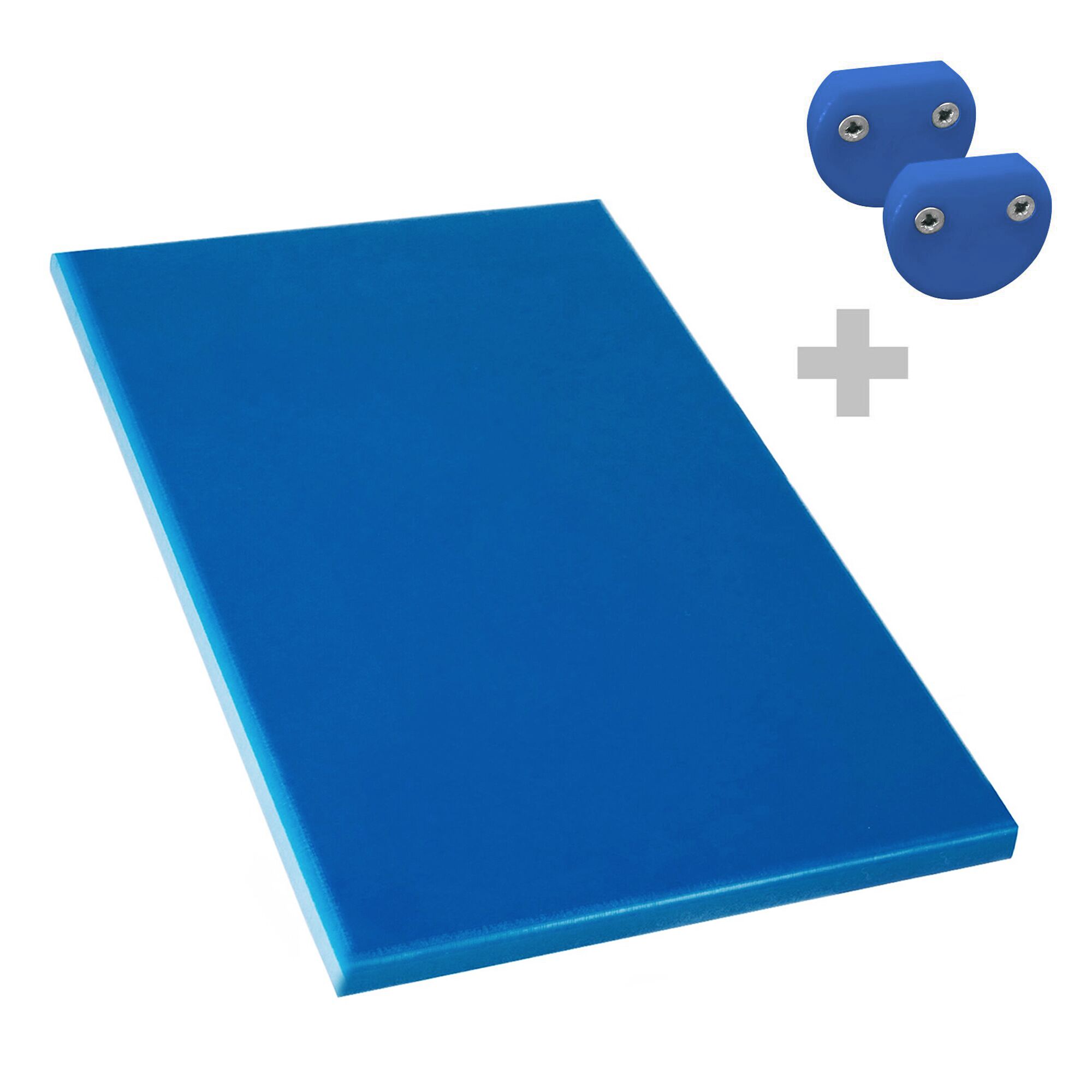 Planche à découper antidérapante avec butées – 300 × 500 mm – conforme HACCP – Bleu