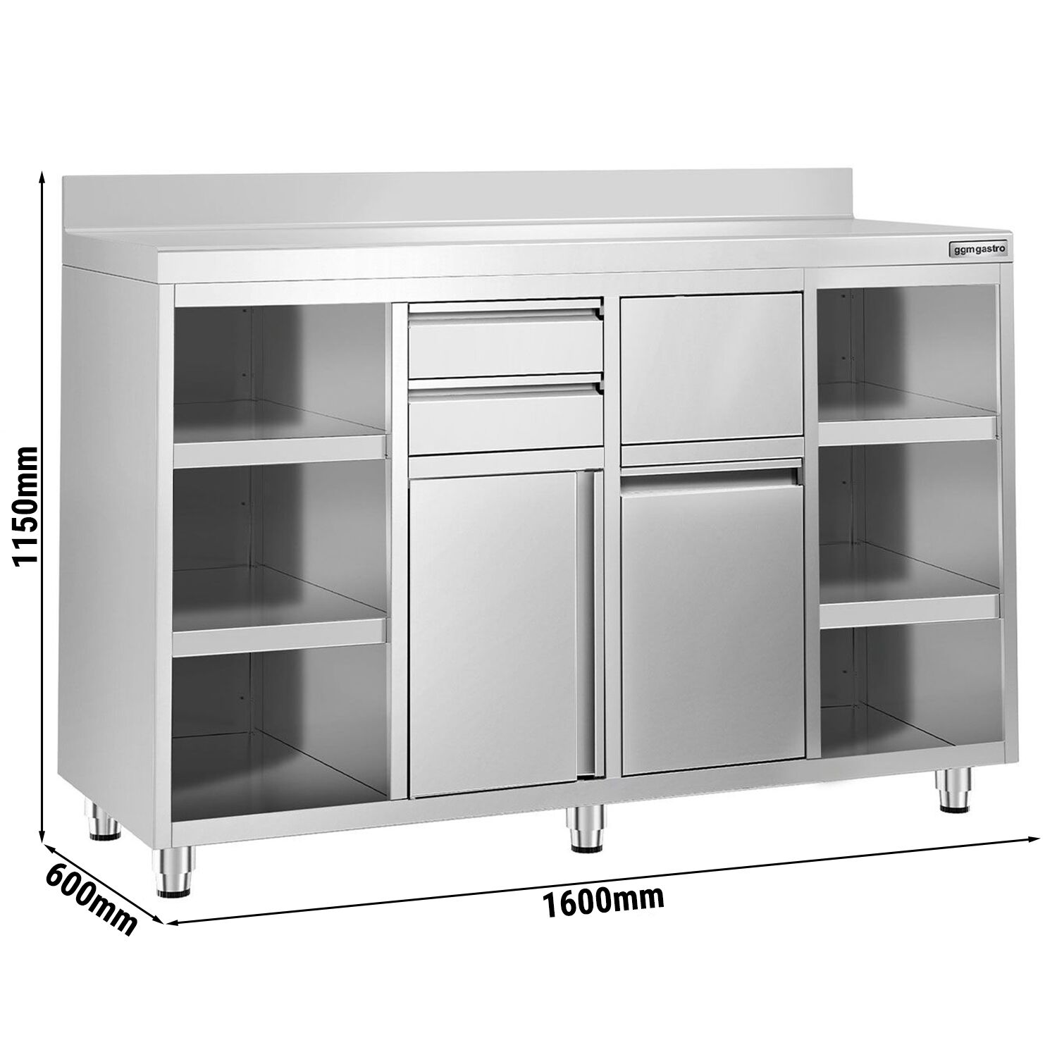 Table armoire en acier inoxydable - 1600x600mm - pour cafetière à filtre