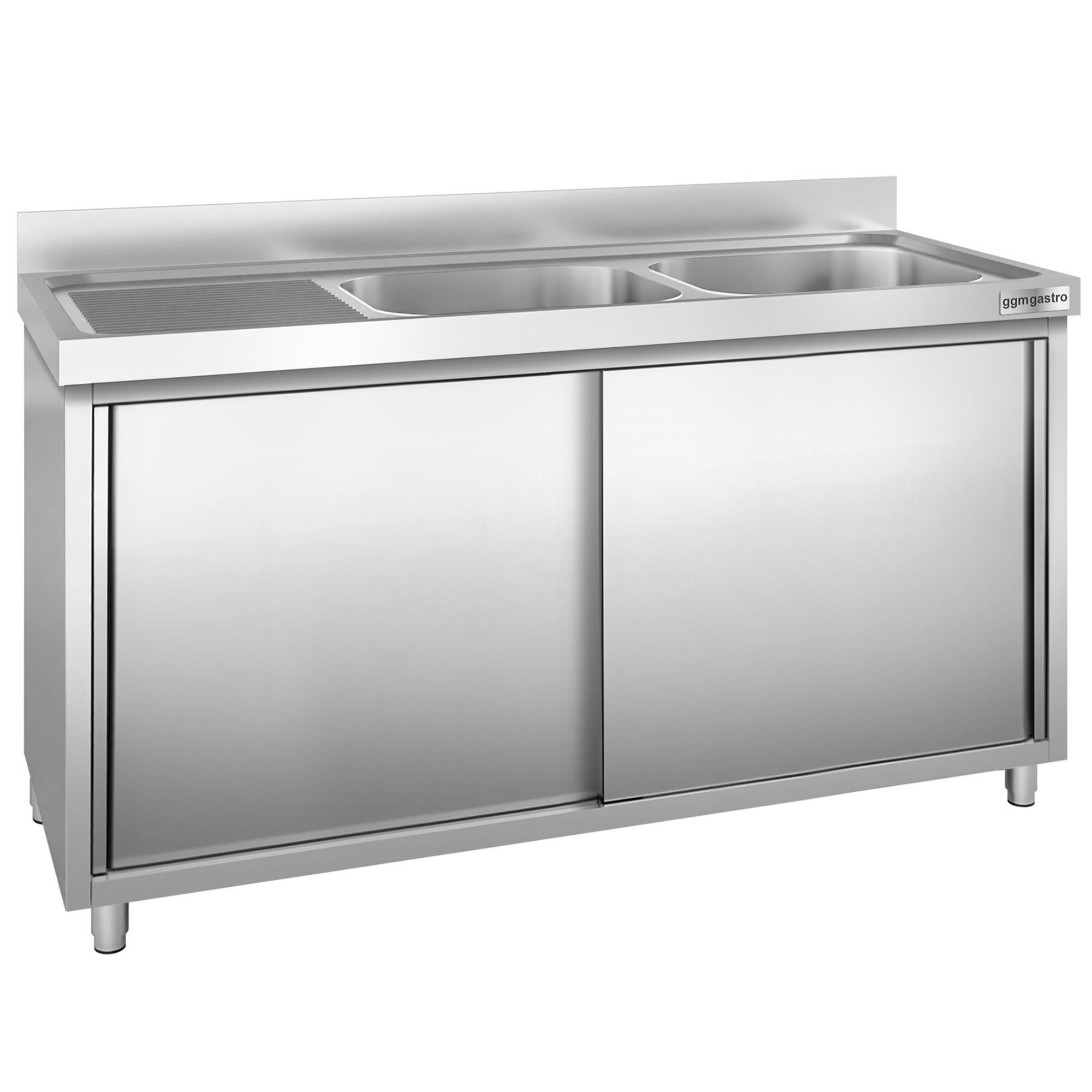 Meuble plonge PREMIUM - 1800x600mm - avec 2 bacs