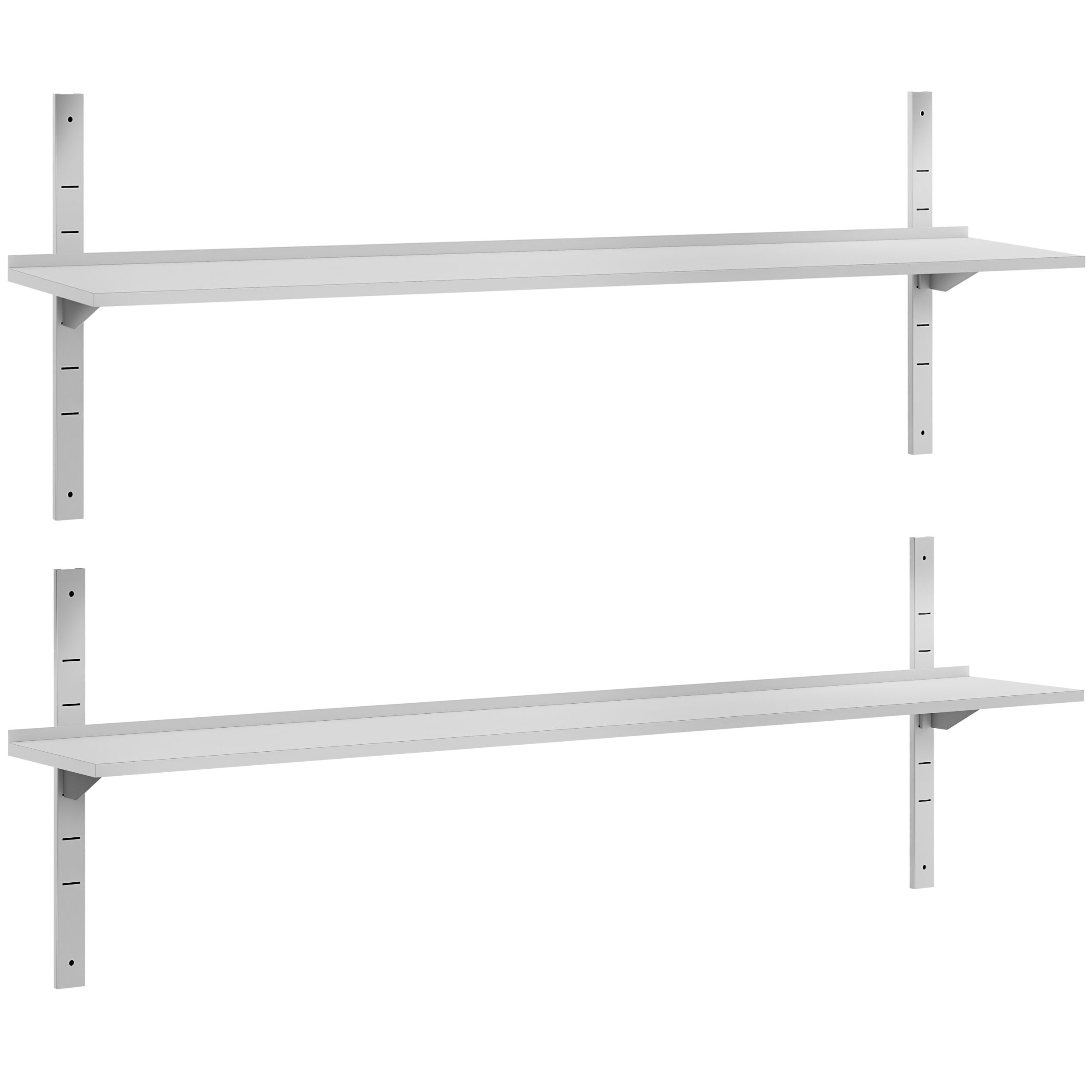 Étagère murale ECO en inox - 2000 × 300 mm - avec 2 étages
