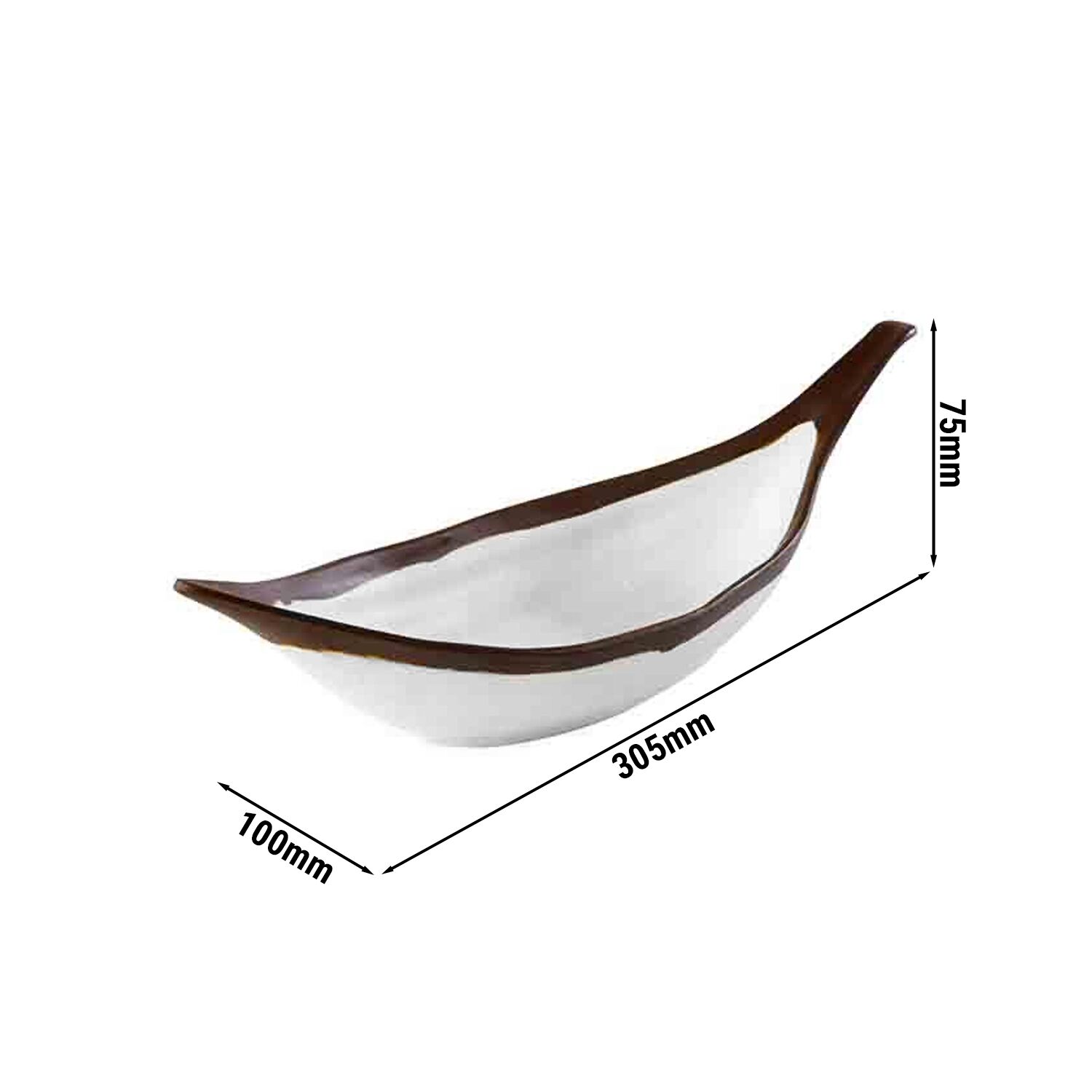(6 pcs) Coupe - CROCKER - Mélamine - 170ml - 305x100mm - Profondeur : 75mm - Blanc/Brun