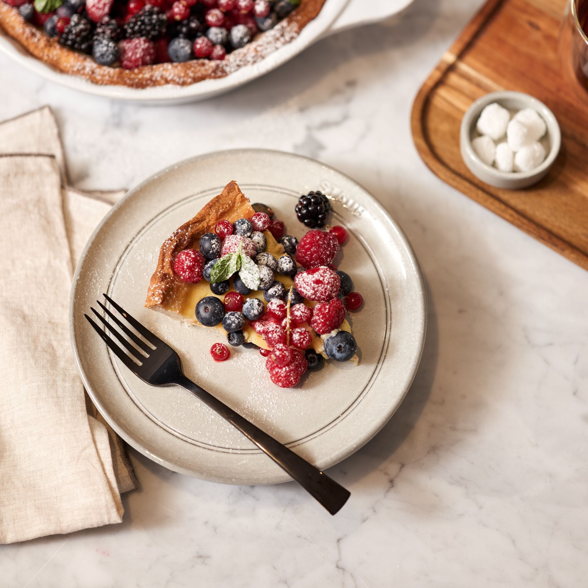 STAUB | Dining Line Ceramic Flat Plate – Ø 20 cm - White Truffle