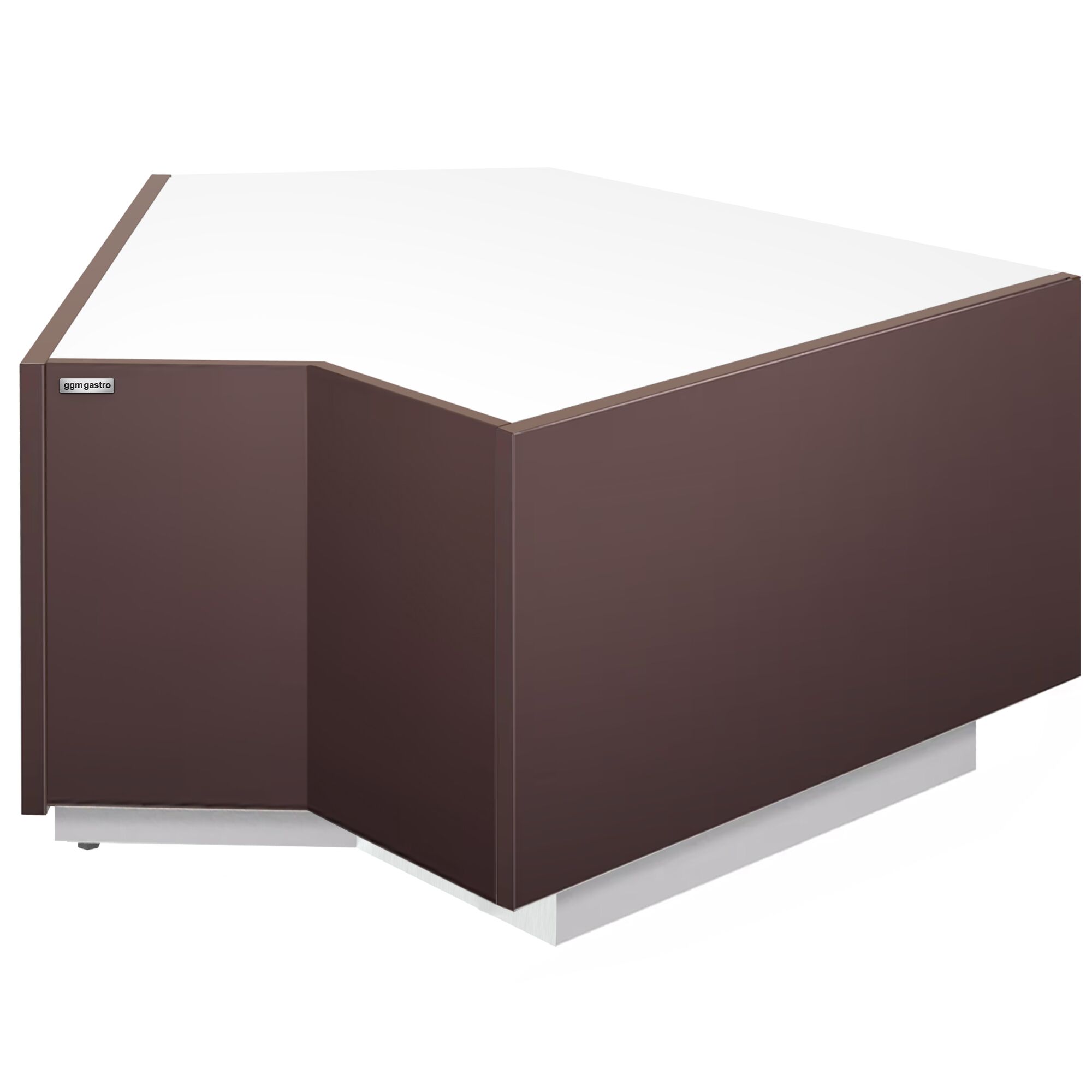 Hoek-Kassa-sectie RIGA & passend voor taartvitrine (KUI-M) - 1365x990x920mm - 45° Binnen