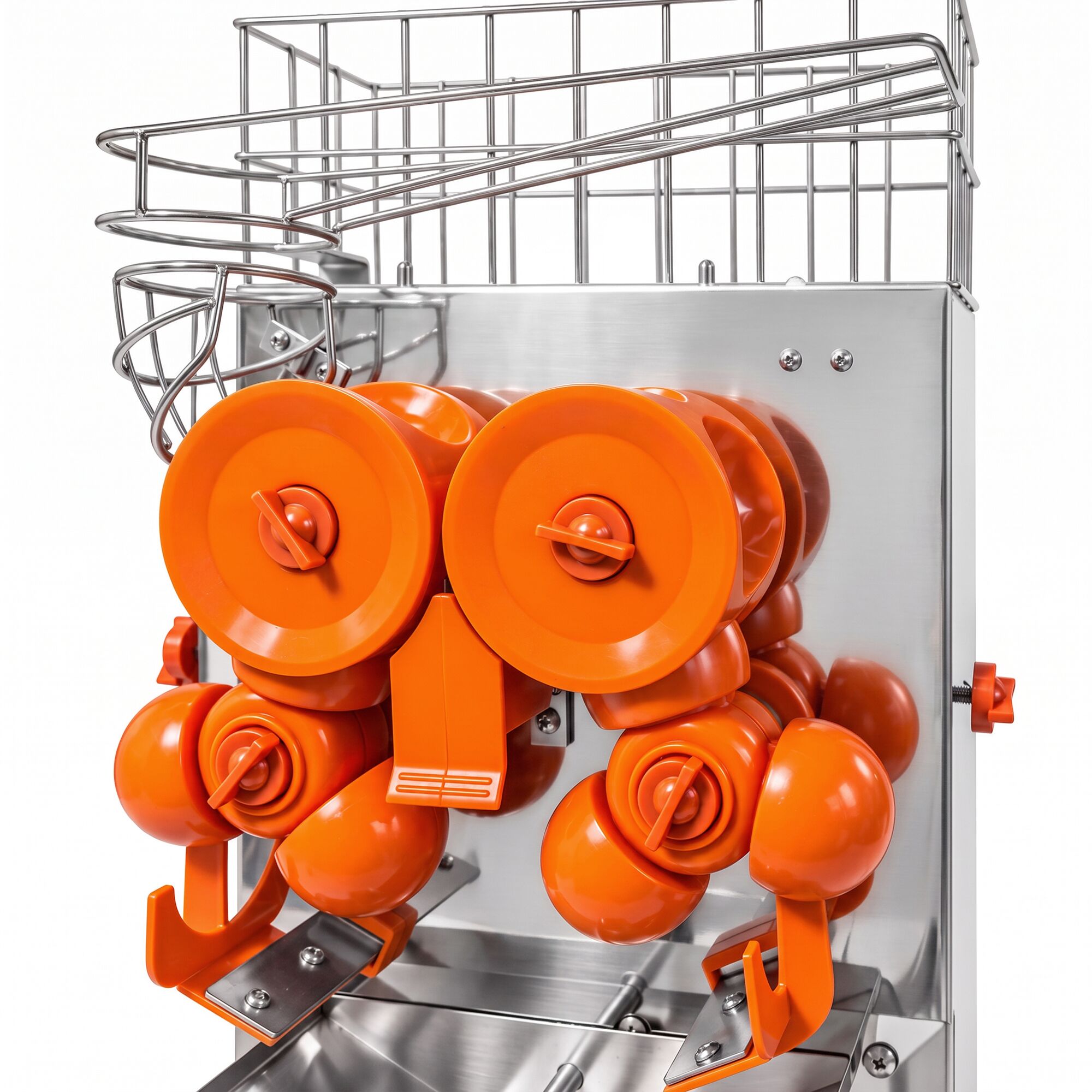 Electric orange juicer – with manual fruit feed and drain tap