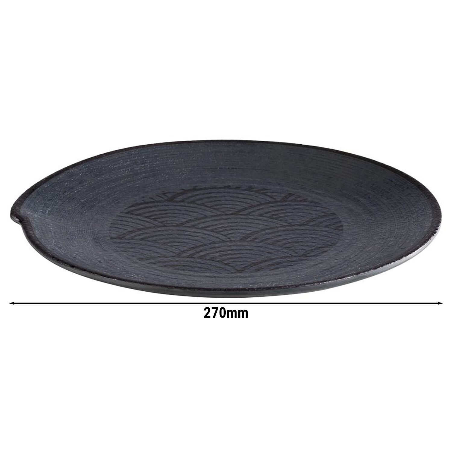 (6 pièces) Assiettes - DARK WAVE - Mélamine - Ø 270 mm