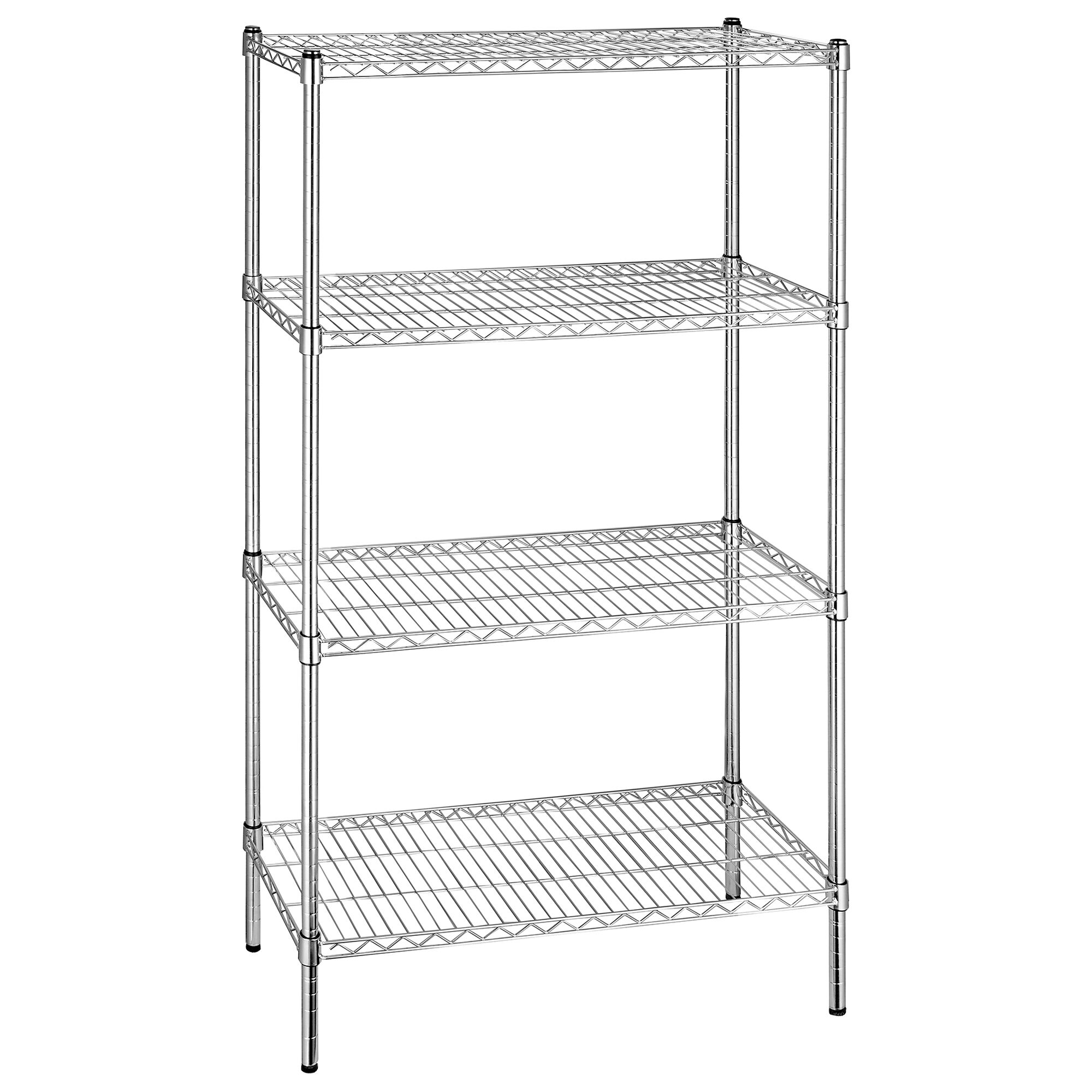 Étagère en acier - 900 x 450 mm - 4 étagères - Chromée