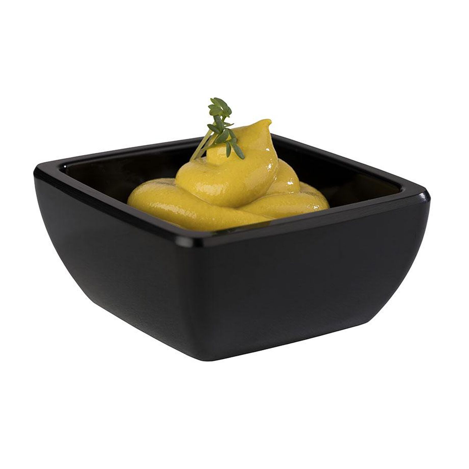 (6 pièces) Coupelles à sauce - FRIENDLY - PET - 50 ml - carré - Noir