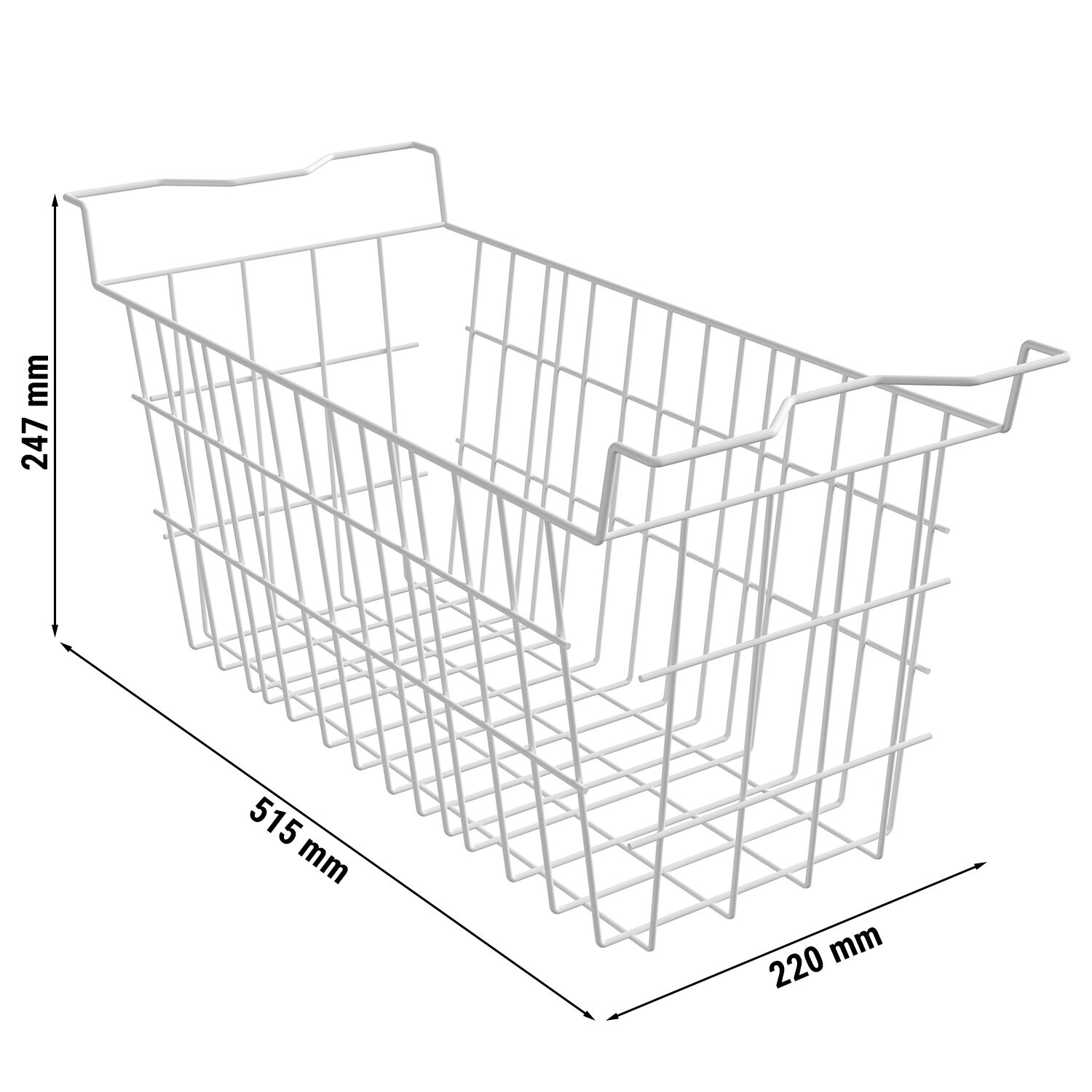 Hook-in basket - Polycarbonate - 515x220x247mm - White - for TTG449N, TTG466EN, TTG534EN & TTG553N