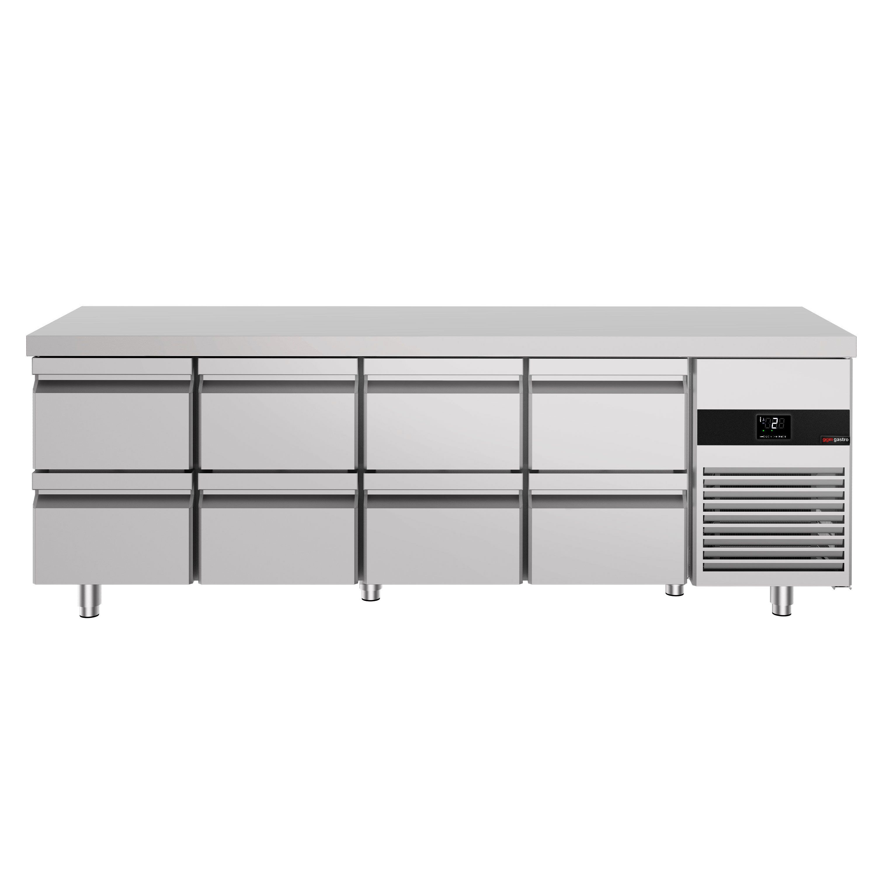 Table réfrigérée PREMIUM - 2330 x 700 mm - avec 8 tiroirs