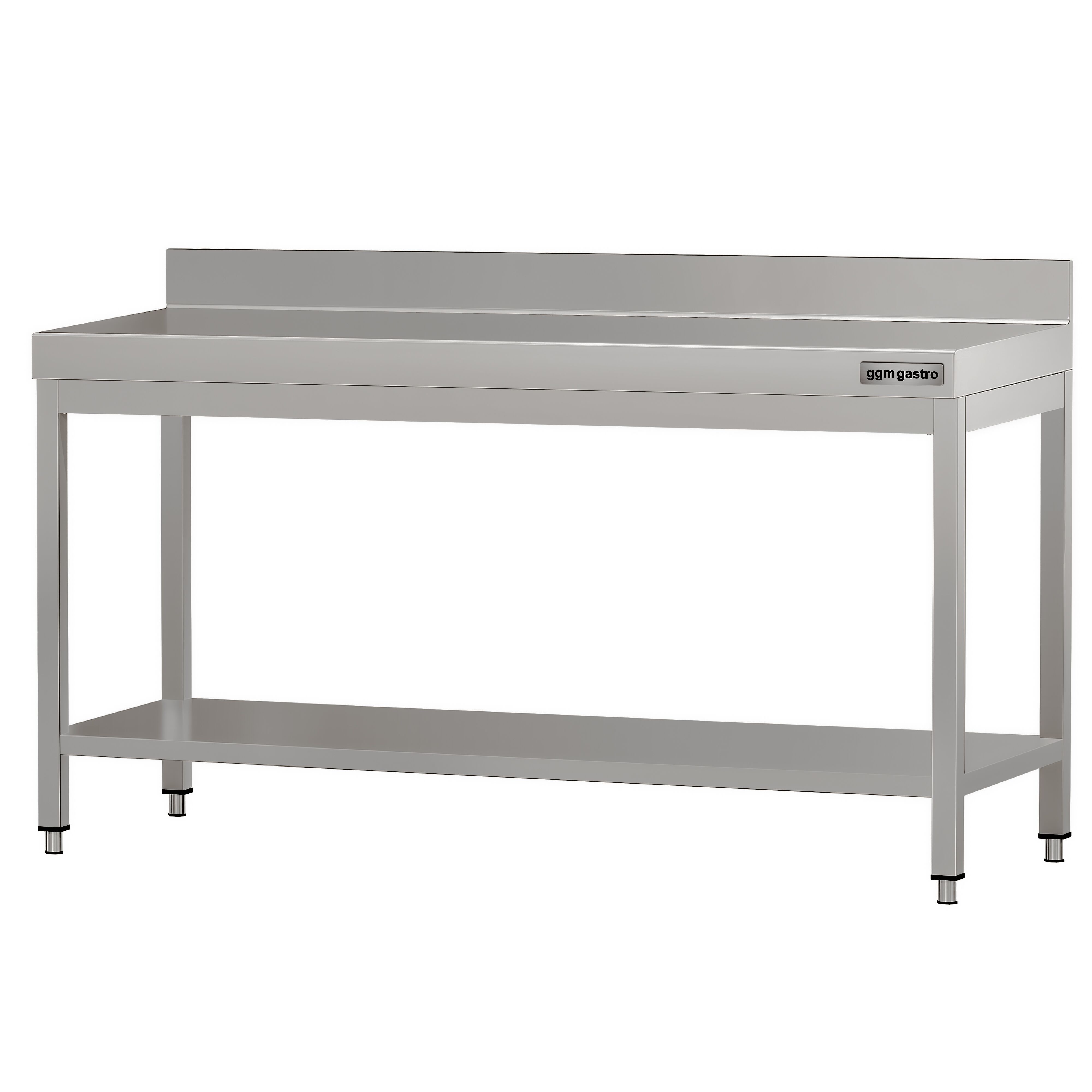 Table de travail en inox ECO – 2000 × 700 mm – avec tablette inférieure & dosseret