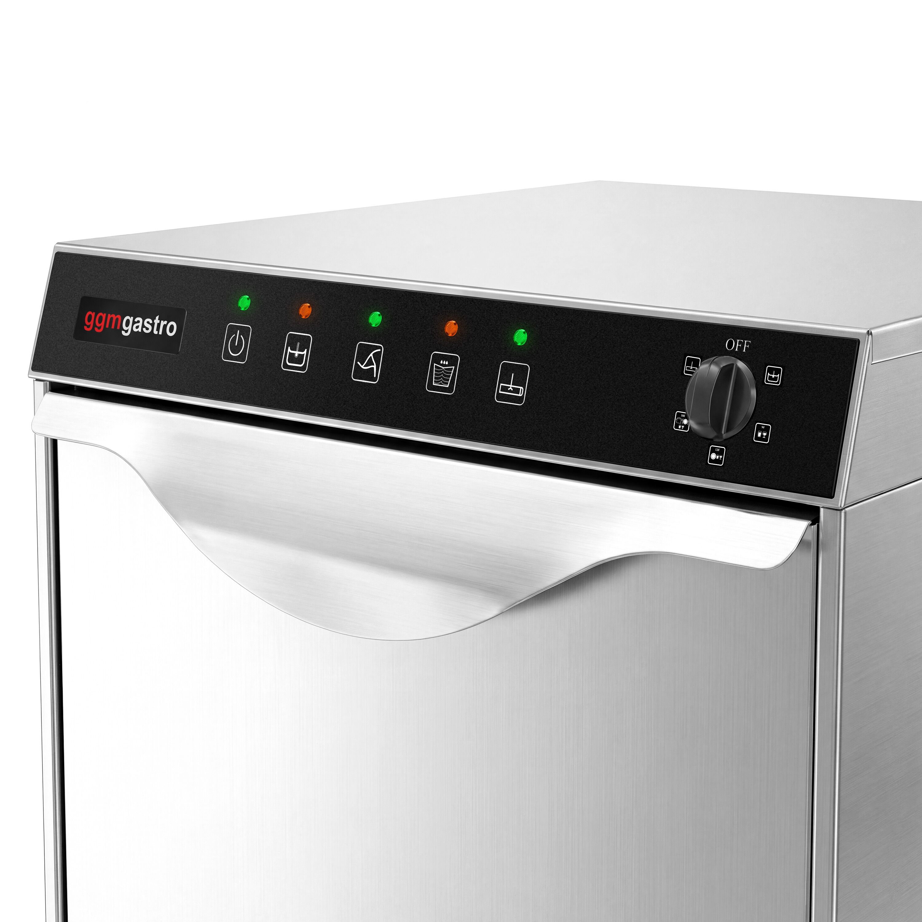 Dwuściankowa Barowa Zmywarka do szkła - Elektromechaniczne - kosz 400x400mm - 5kW - z dozownikiem detergentu, dozownikiem nabłyszczacza i pompą spustową