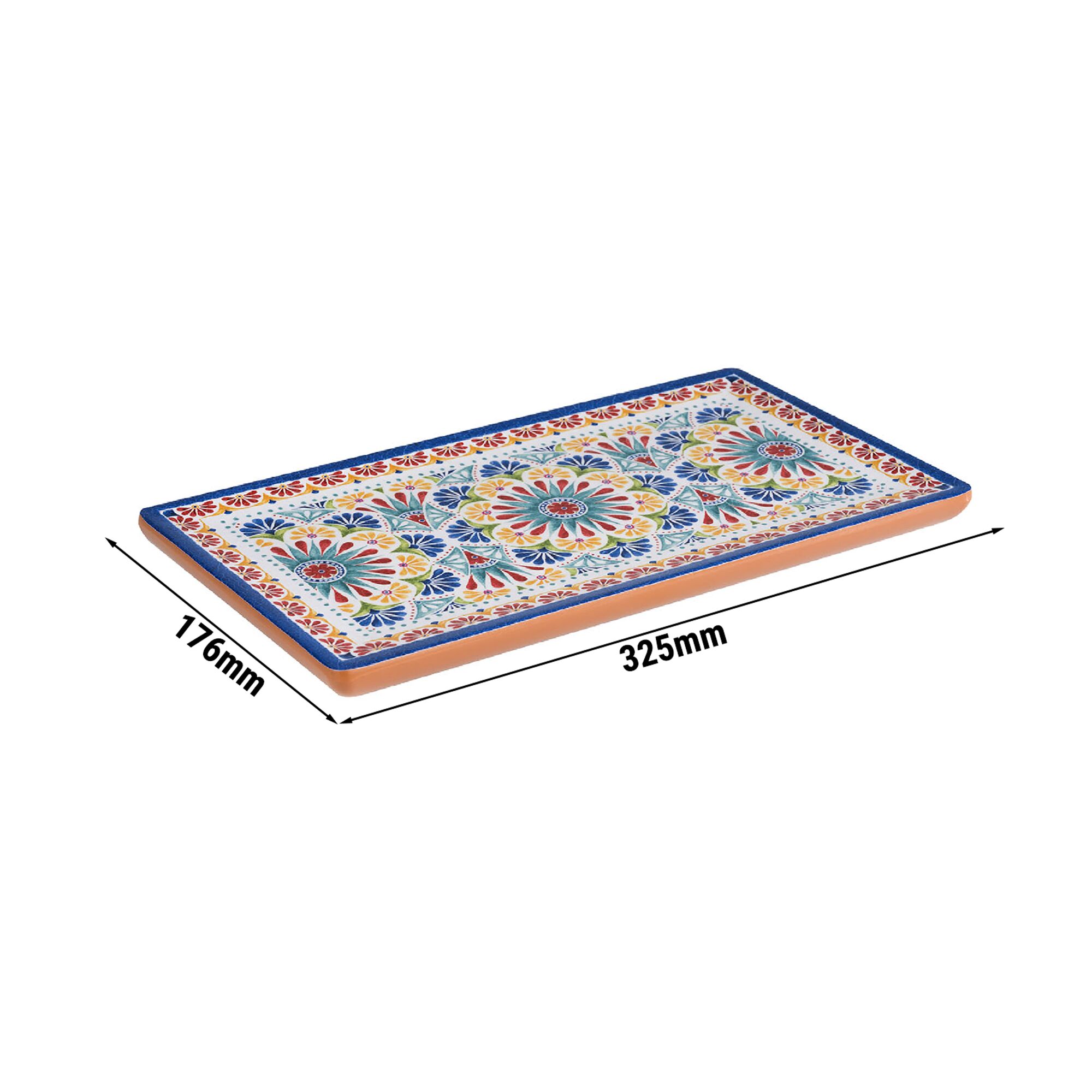(6 pièces) Plateau GN 1/3 – ARABESQUE – Mélamine – Hauteur : 20 mm – Terracotta