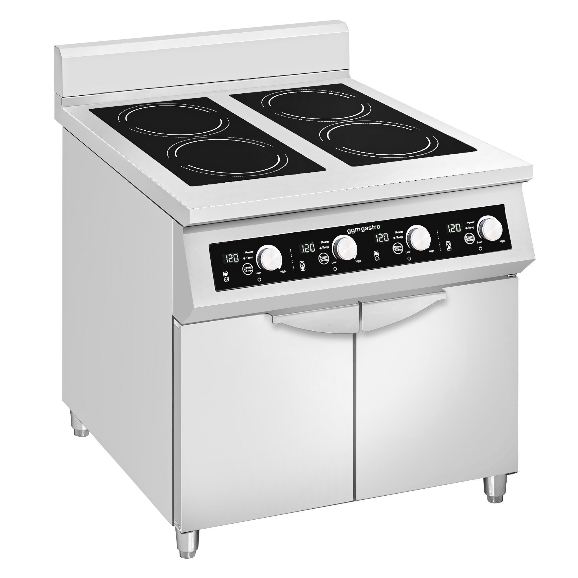 Freestanding Induction Hob - 20kW - 4 zones - with base cabinet - 2 doors