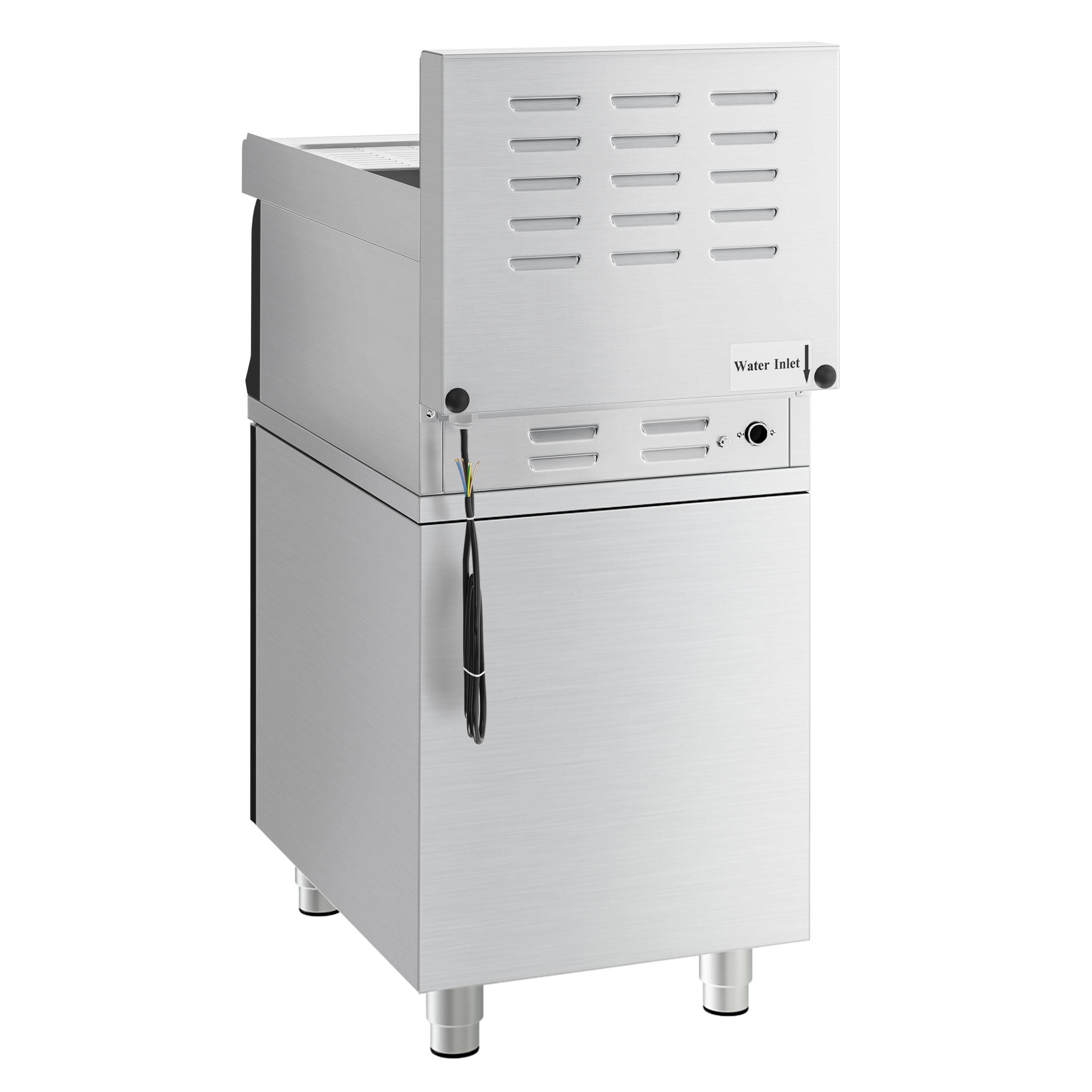 Cuiseur à pâtes électrique avec robinet – 26 L – 6 kW – incl. soubassement avec 1 porte