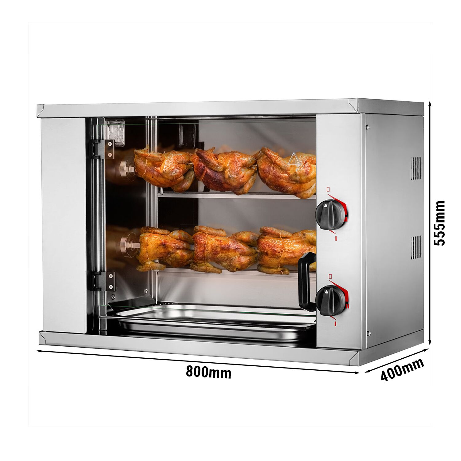 Électrique Rôtissoire à poulets Compacte à poser - avec 2 broches pour jusqu’à 6 poulets - 4,4kW
