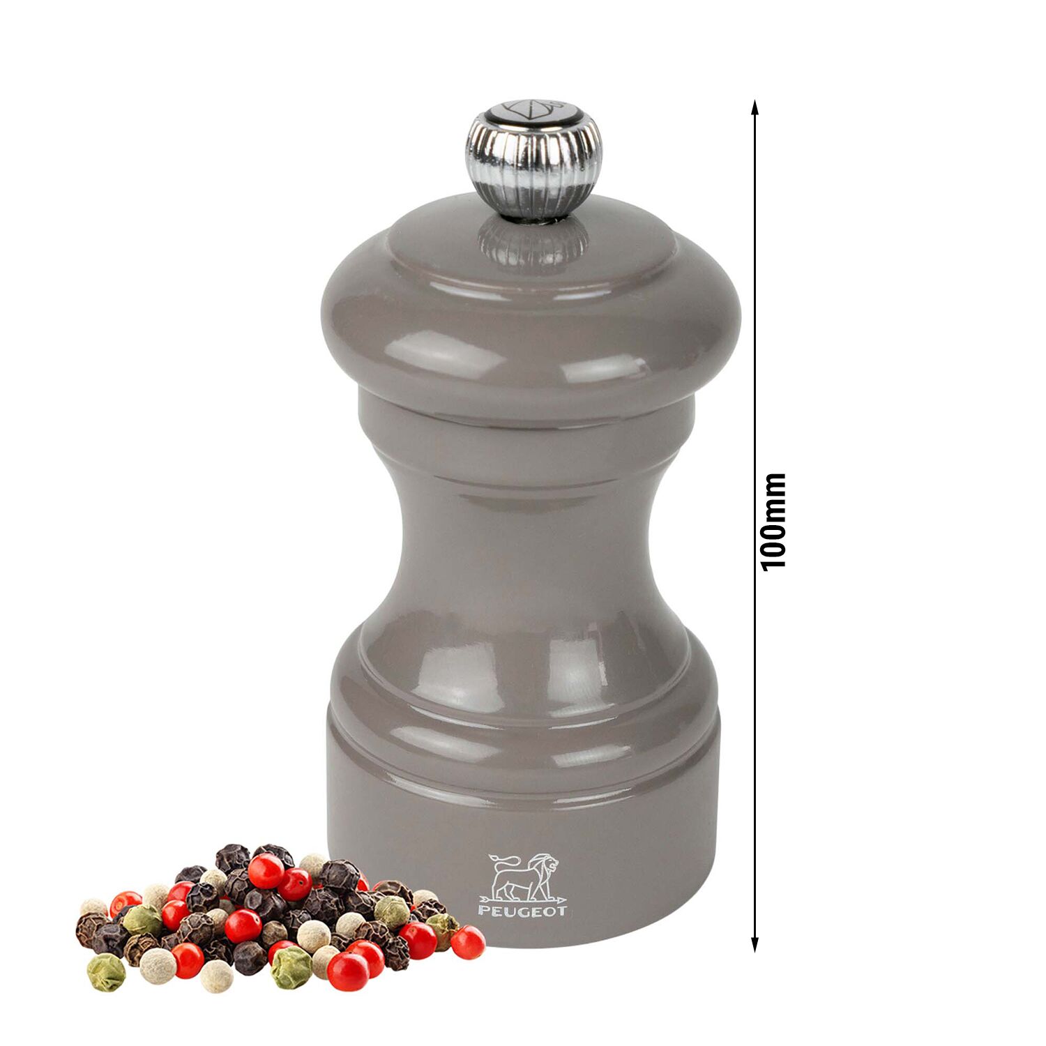 (6 pièces) PEUGEOT | BISTRORAMA – Moulin à poivre – Bois – Gris taupe – Hauteur : 100 mm