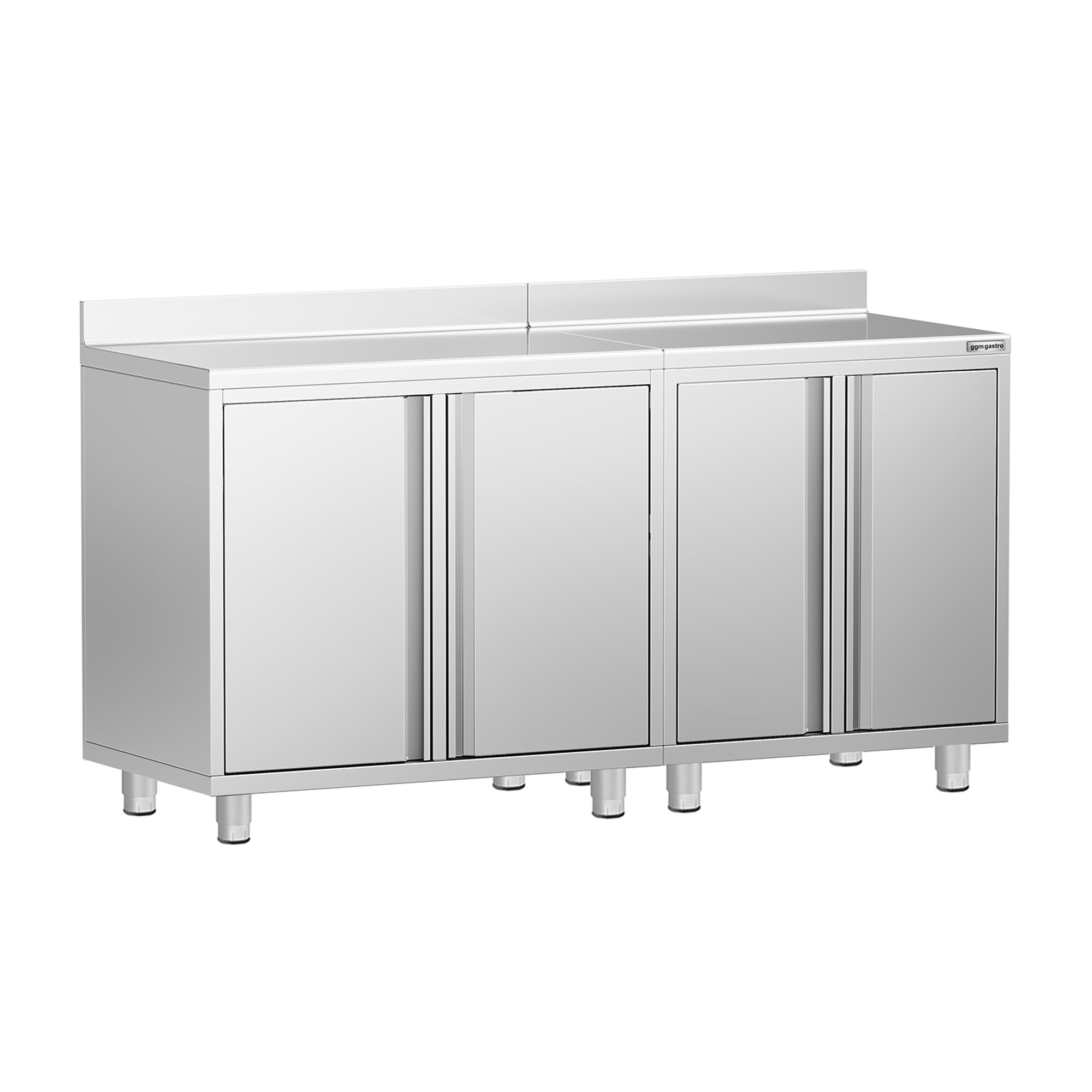 Armoire de travail pour machine à café filtre - 1800x600mm - avec dosseret - 4 portes battantes