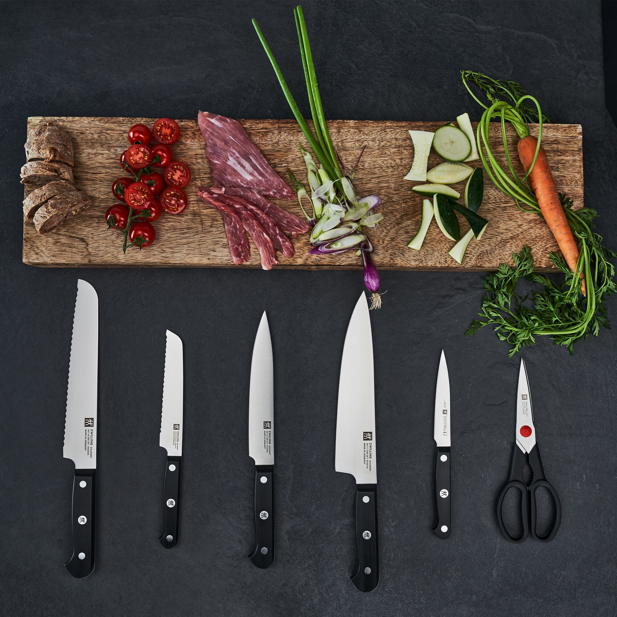 ZWILLING | GOURMET SharpBlock - Bloc de couteaux auto-aiguisant - 7 pièces - Noir        