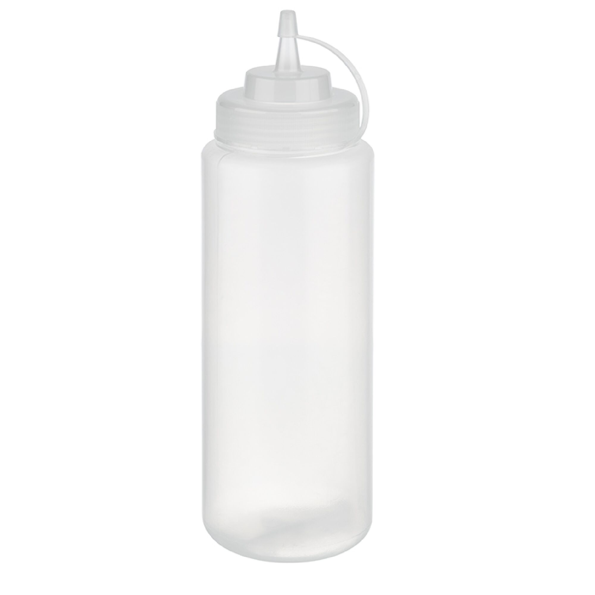 (6 pcs) Bouteille à sauce souple - 1020ml - Ø80mm - avec bouchon à vis et capuchon - Transparent
