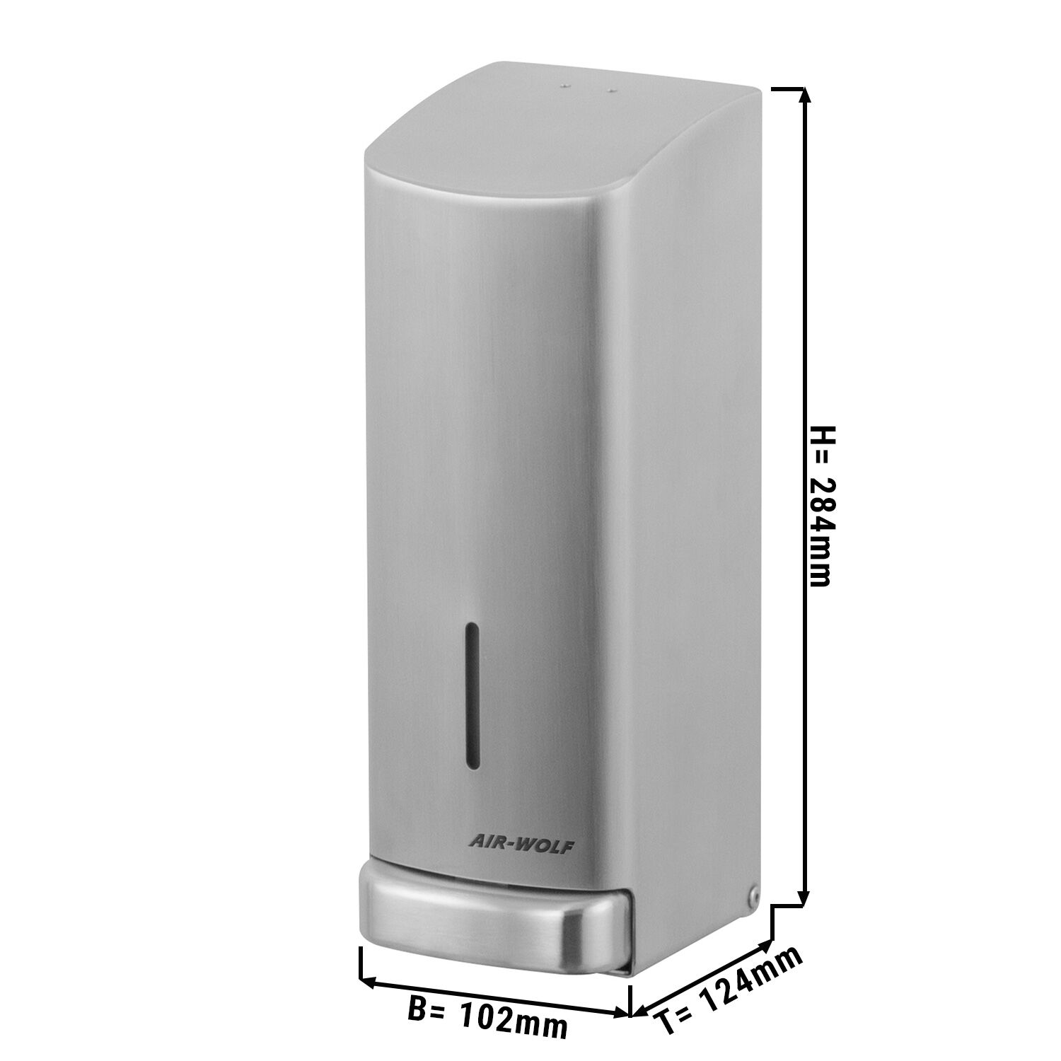 AIR-WOLF | Soap & Disinfectant Dispenser – Wall Mounted - Manual - 1.2 litre - Stainless - Stainless Steel Finish