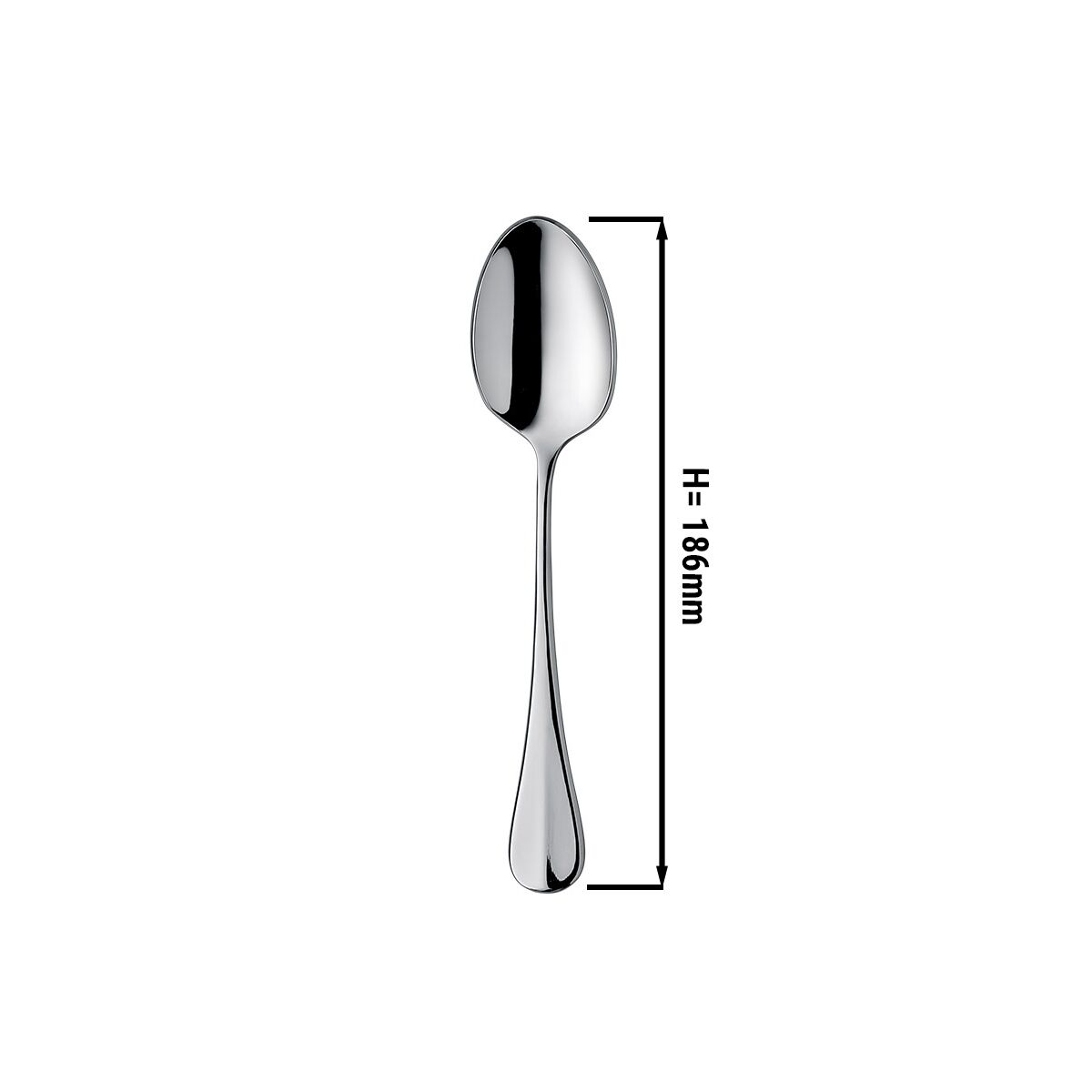 (12 pcs) Cuillère à moka Milo - Acier inoxydable 18/10 - 186mm - Brillant - 12 pièces