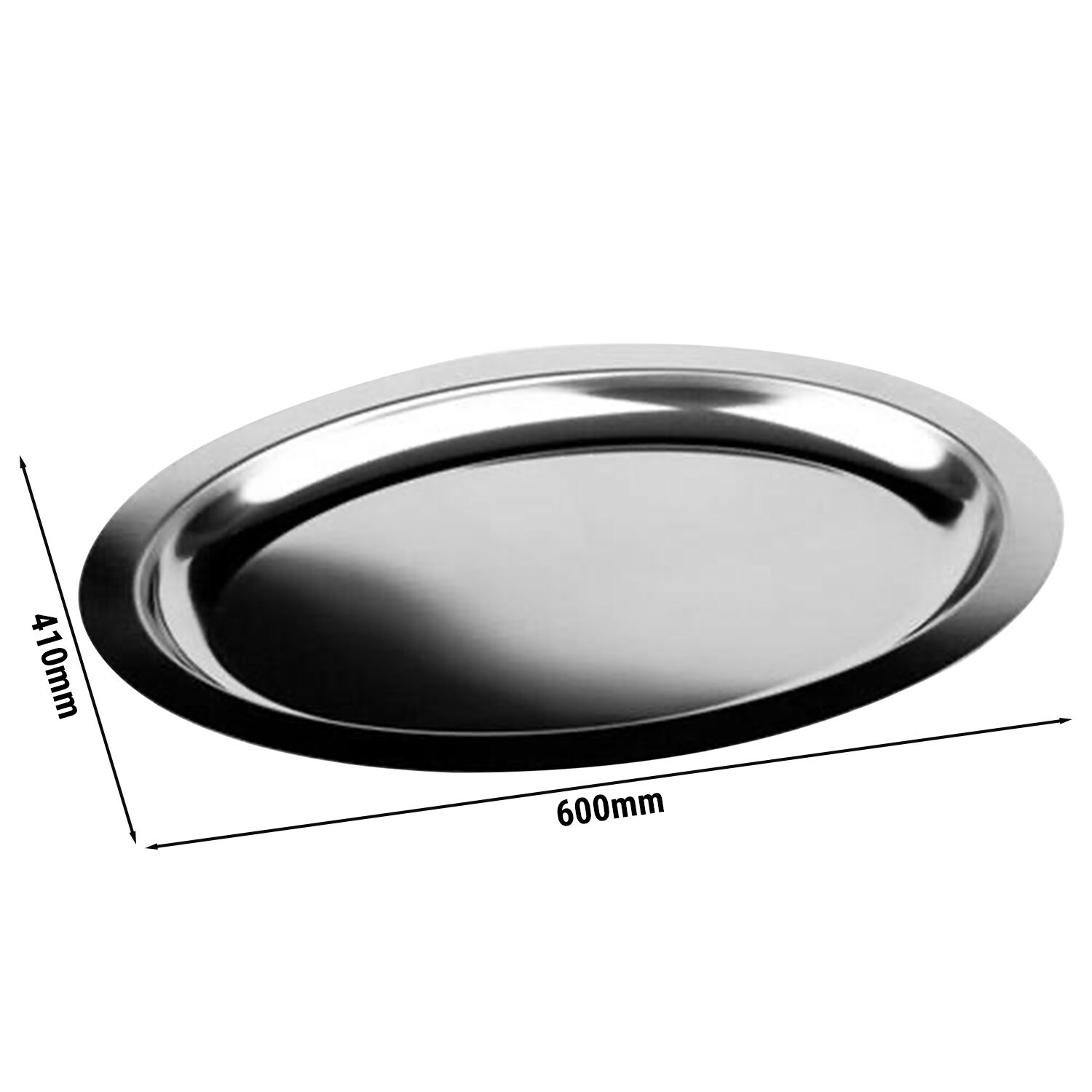 (6 قطع) لوح تقديم - FINESSE - ستانلس ستيل - 600x410mm - الارتفاع: 28mm