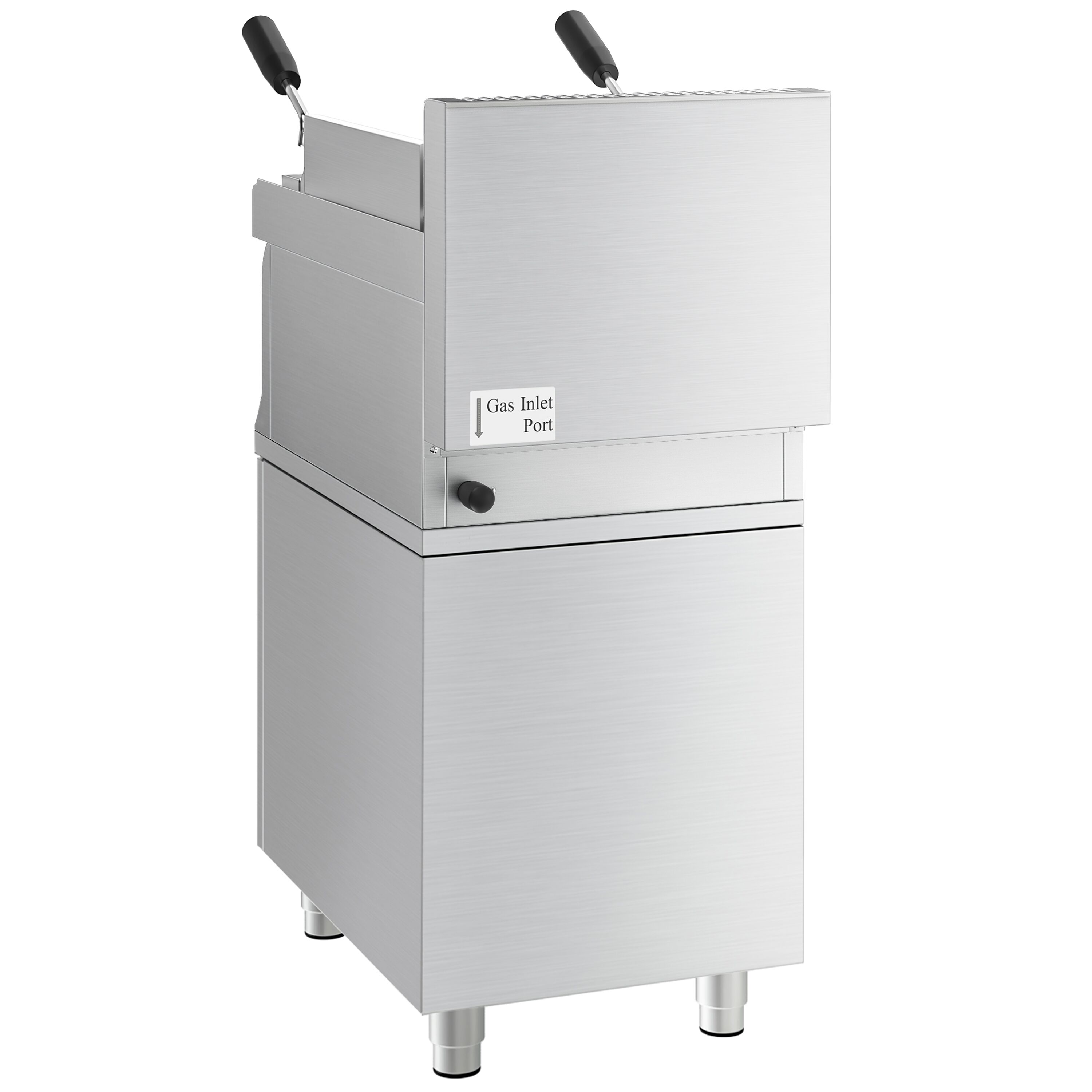 Grill à pierre de lave à gaz – 5,5 kW – grille inclinable – incl. soubassement avec 1 porte