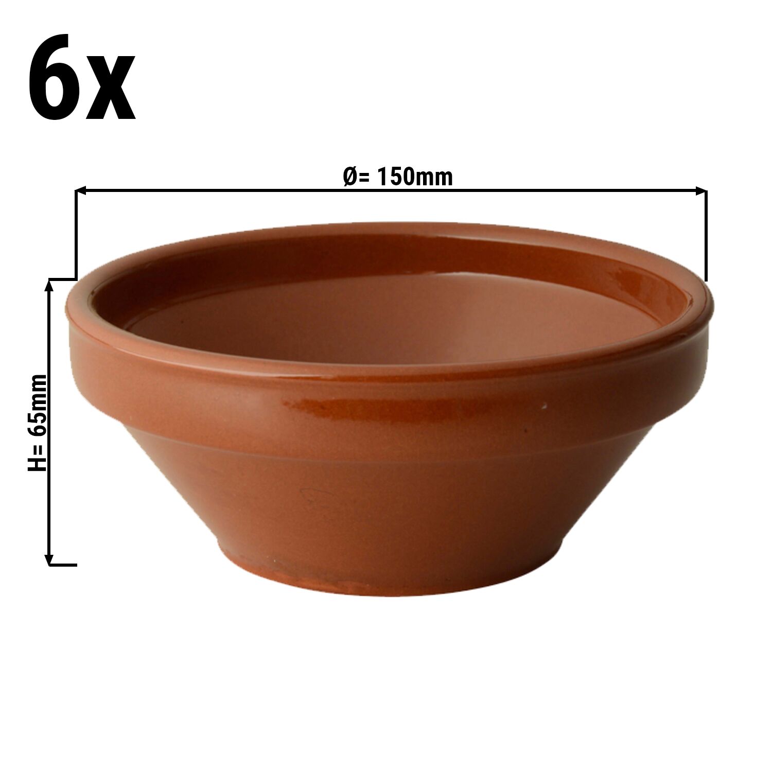 (6 Stück) CLASSICO - Tapas Suppentasse - Ø 150mm - Braun