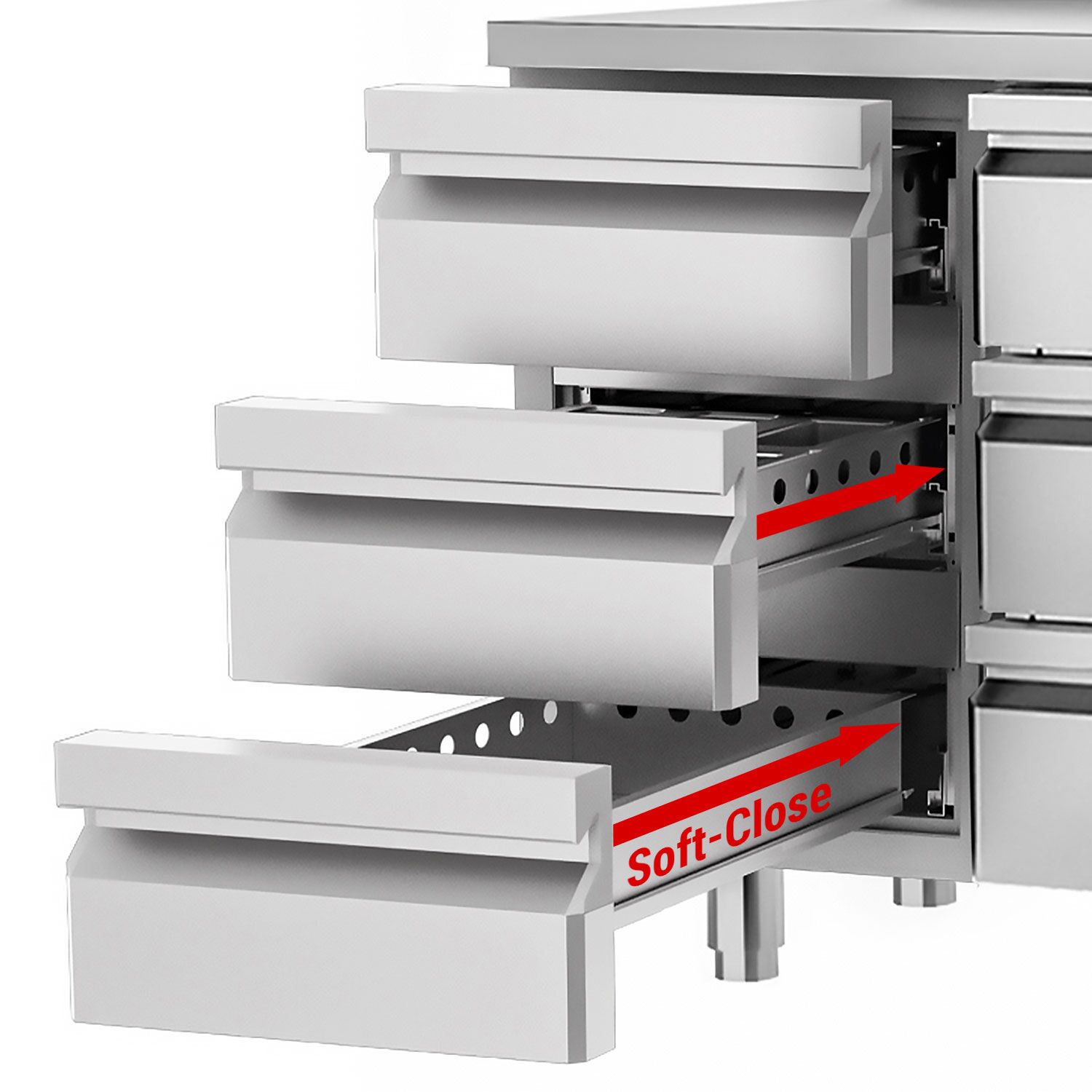 Table réfrigérée PREMIUM - 1400x700 mm - avec 6 tiroirs - incl. planche à découper blanche