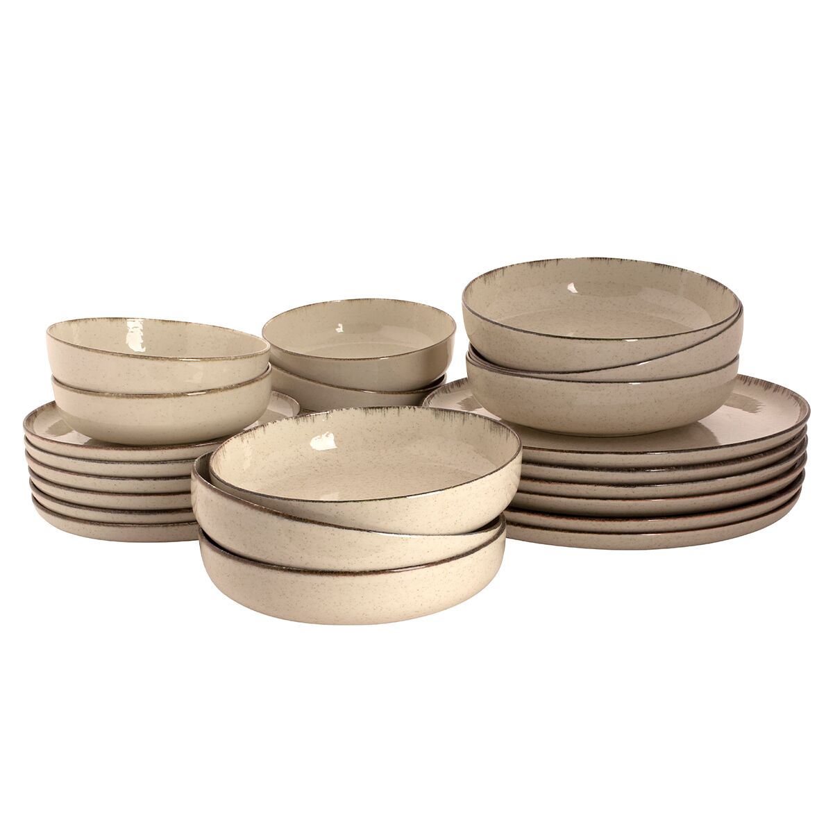 (24-dijelni set) ANTIGO - Set posuđa - Porculan - Bijela