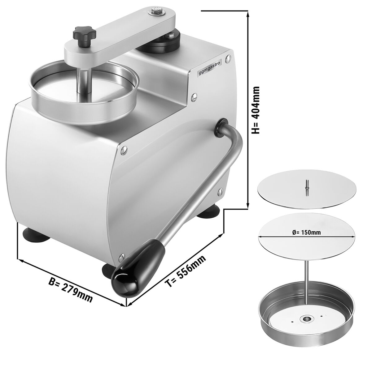 Machine à hamburgers manuelle - incl. moule à steak haché Ø 15 cm