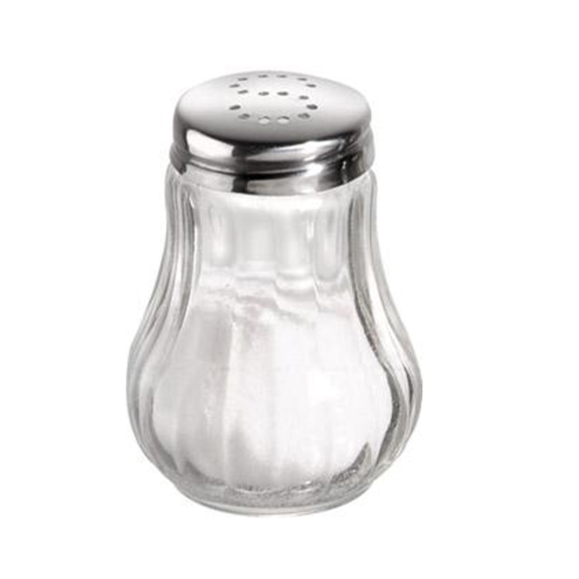 (12 pcs) Salière & Poivrière - Ø50mm - Hauteur: 65mm - Verre - acier inoxydable